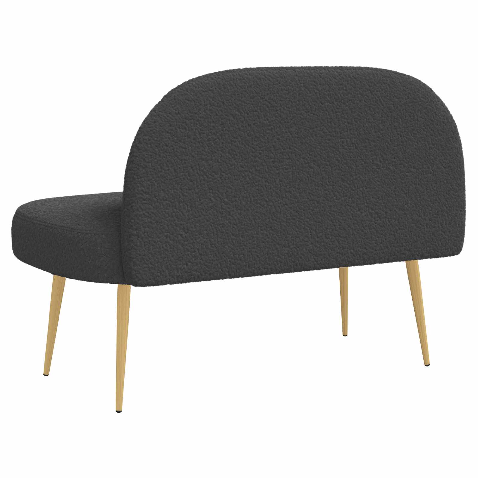Beklede bank met rugleuning Donkergrijs 110 x 60 x 76 cm Bouclé – afbeelding 4