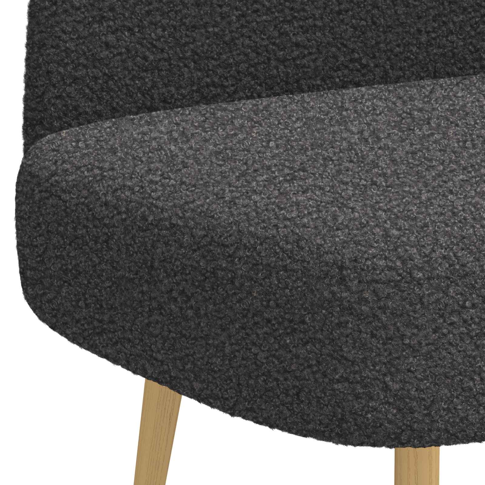 Beklede bank met rugleuning Donkergrijs 110 x 60 x 76 cm Bouclé – afbeelding 5