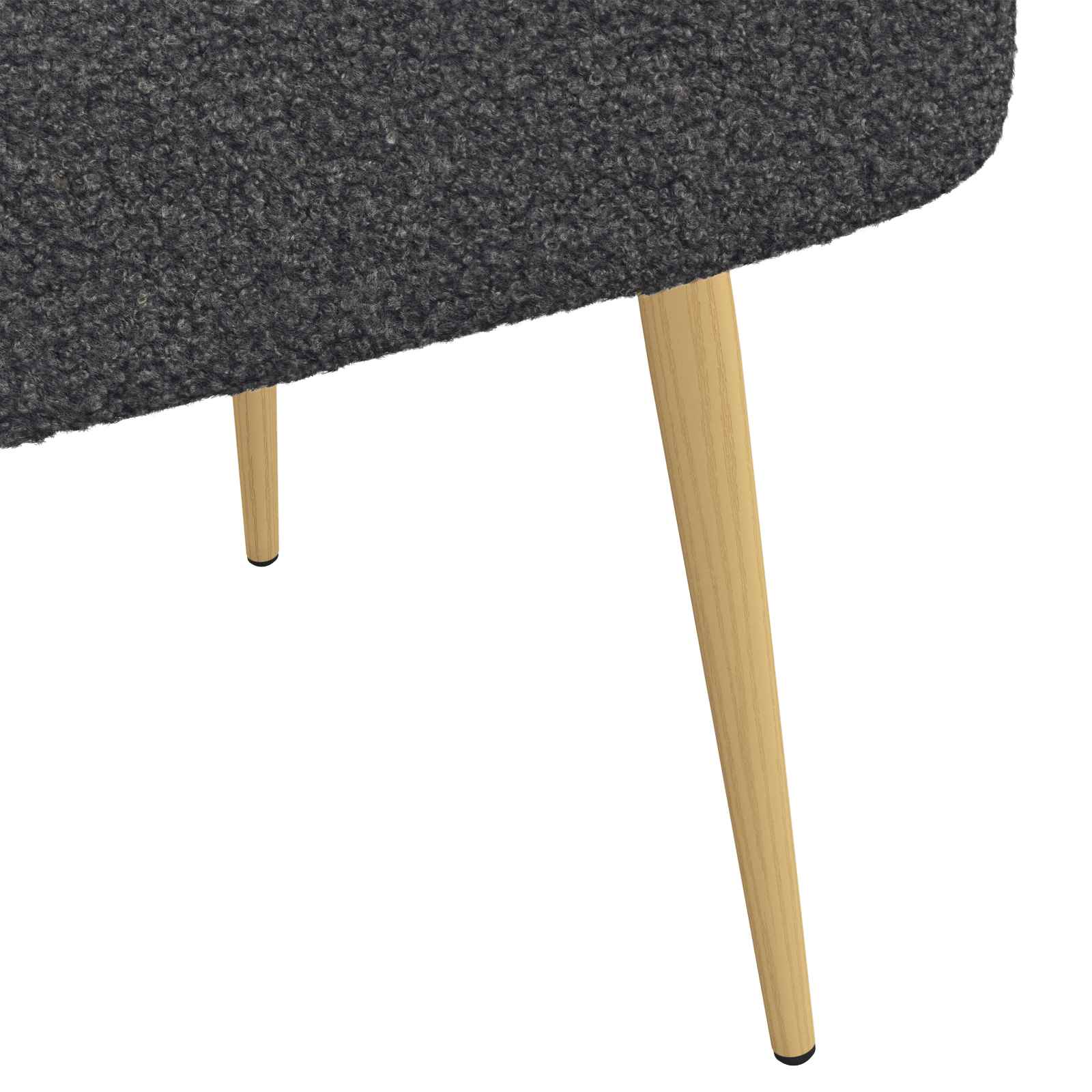 Beklede bank met rugleuning Donkergrijs 110 x 60 x 76 cm Bouclé – afbeelding 6
