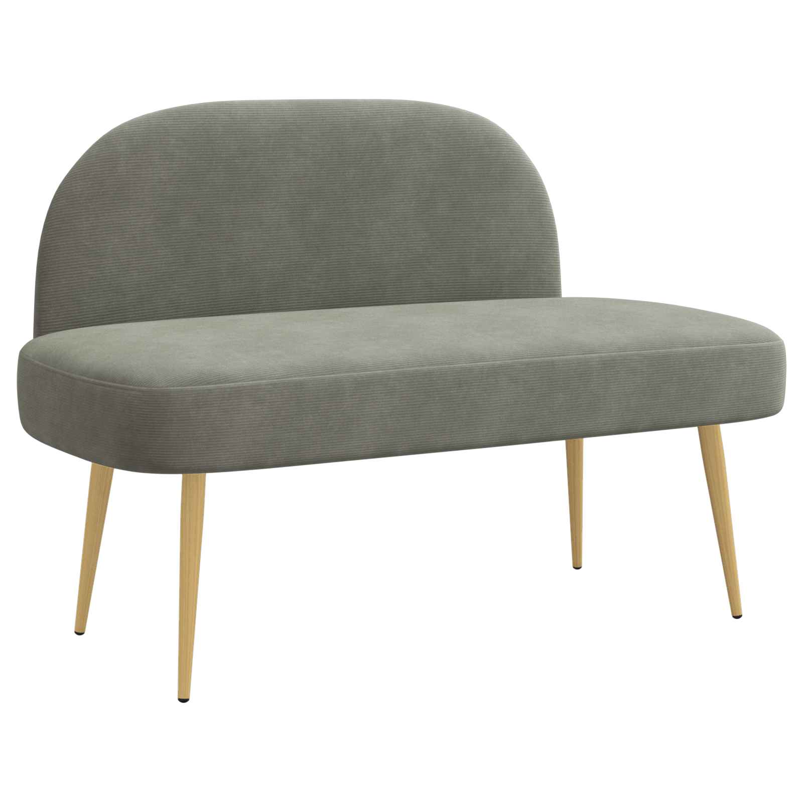 Beklede bank met rugleuning Lichtgrijs 110 x 60 x 76 cm – afbeelding 2