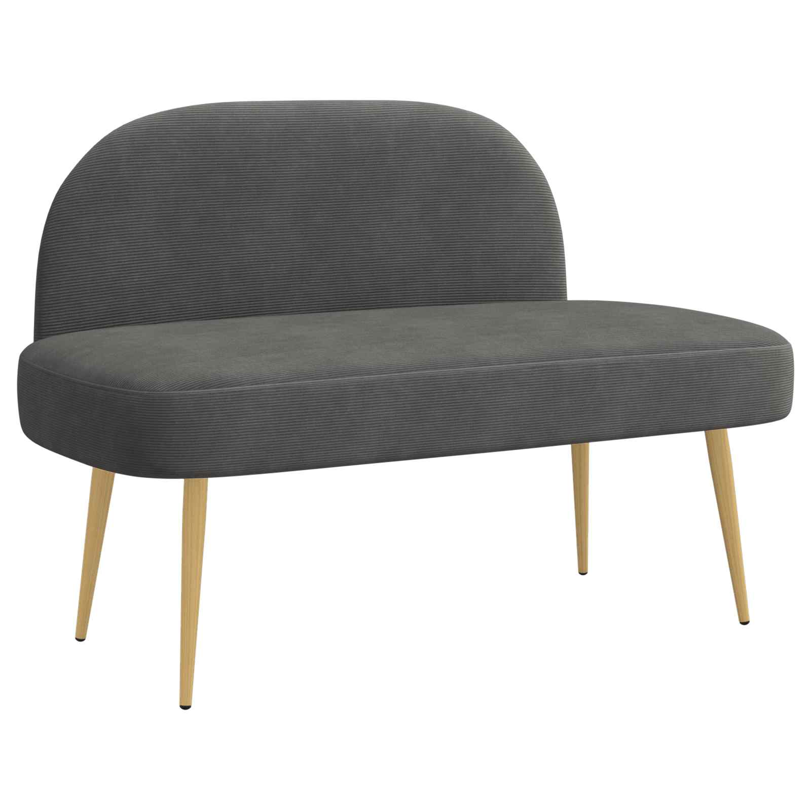 Beklede bank met rugleuning Donkergrijs 110 x 60 x 76 cm – afbeelding 2
