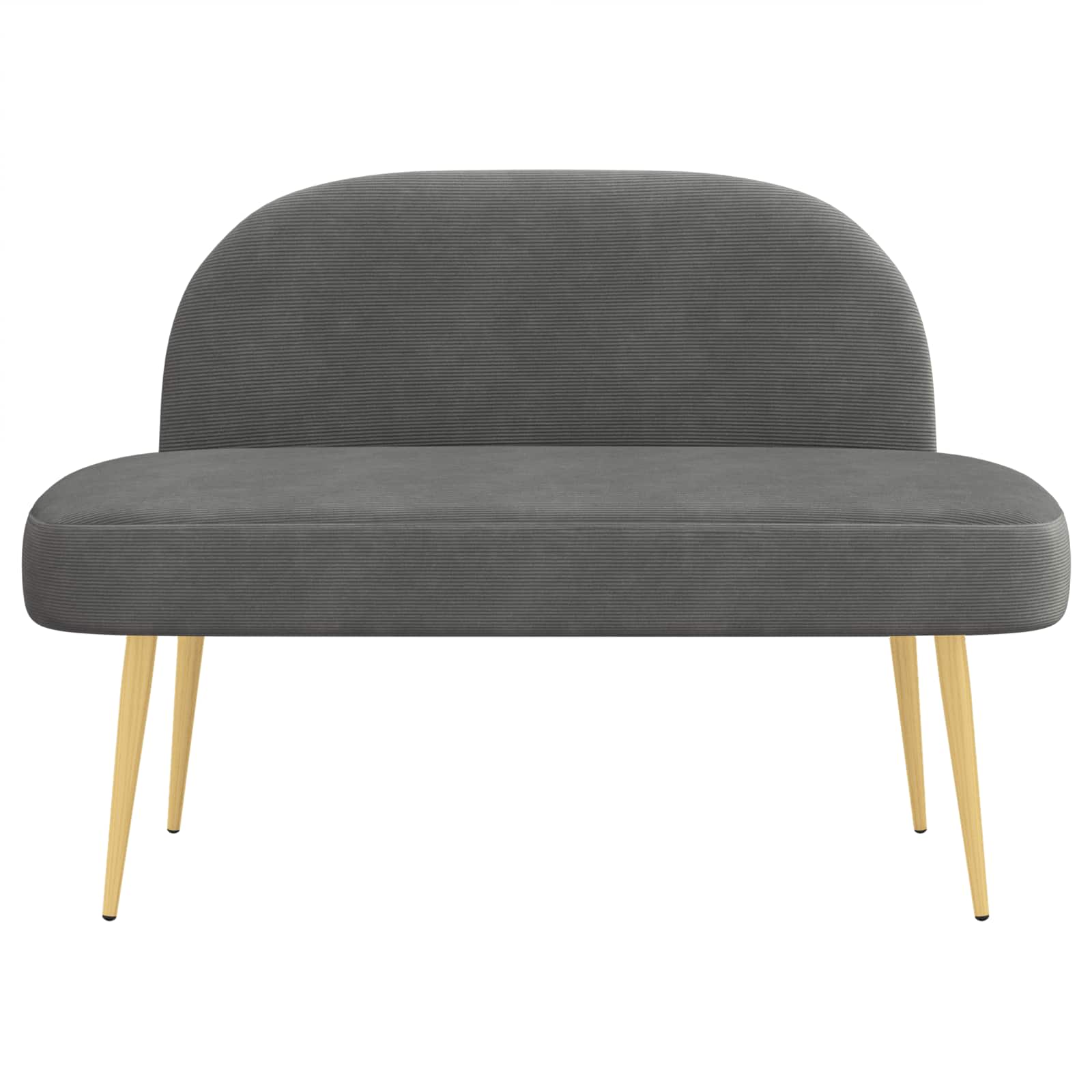 Beklede bank met rugleuning Donkergrijs 110 x 60 x 76 cm – afbeelding 3