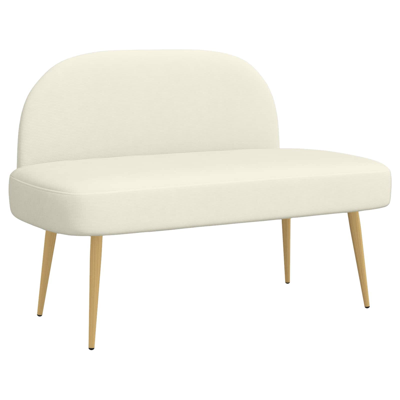 Beklede bank met rugleuning Crèmekleurig 110 x 60 x 76 cm – afbeelding 2