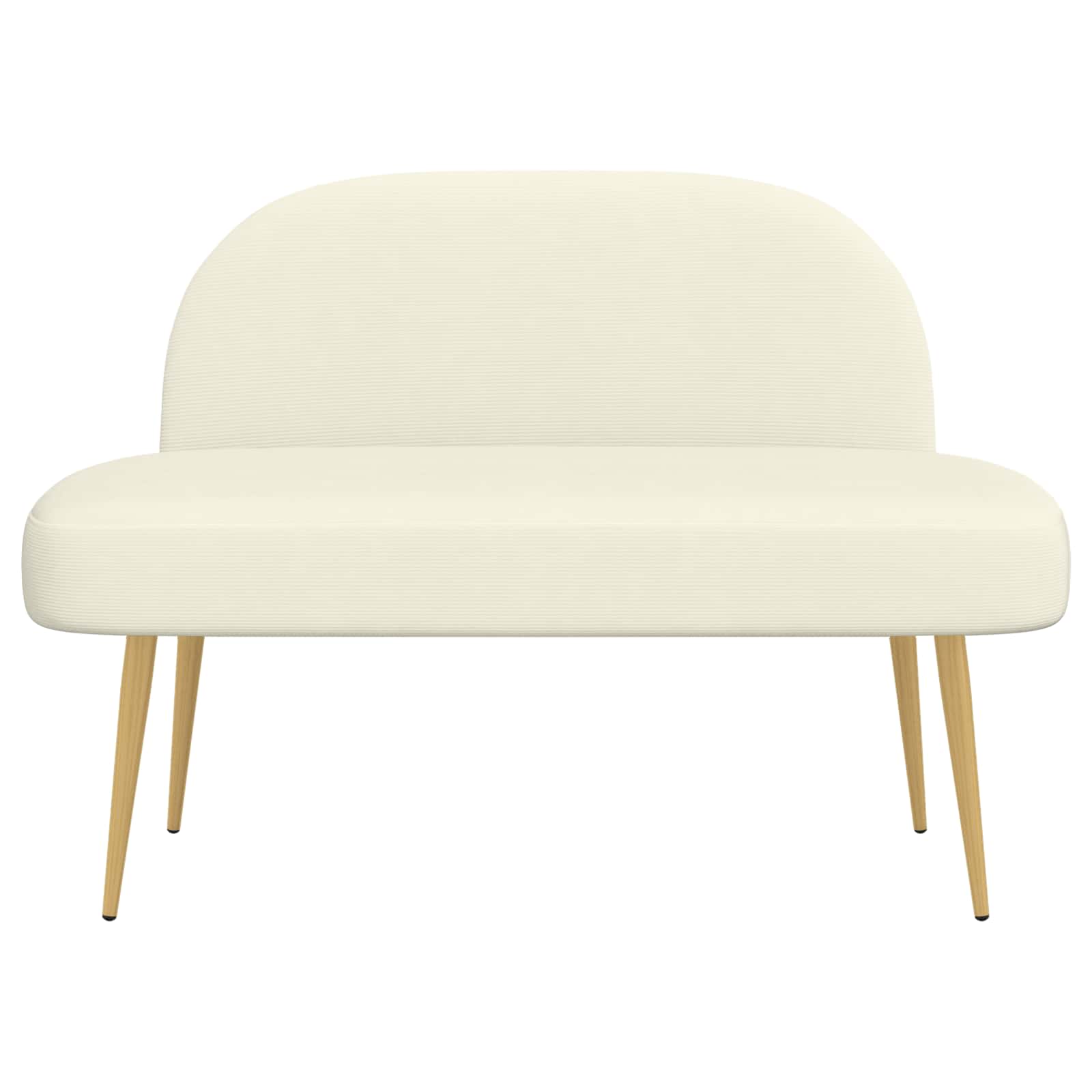 Beklede bank met rugleuning Crèmekleurig 110 x 60 x 76 cm – afbeelding 3