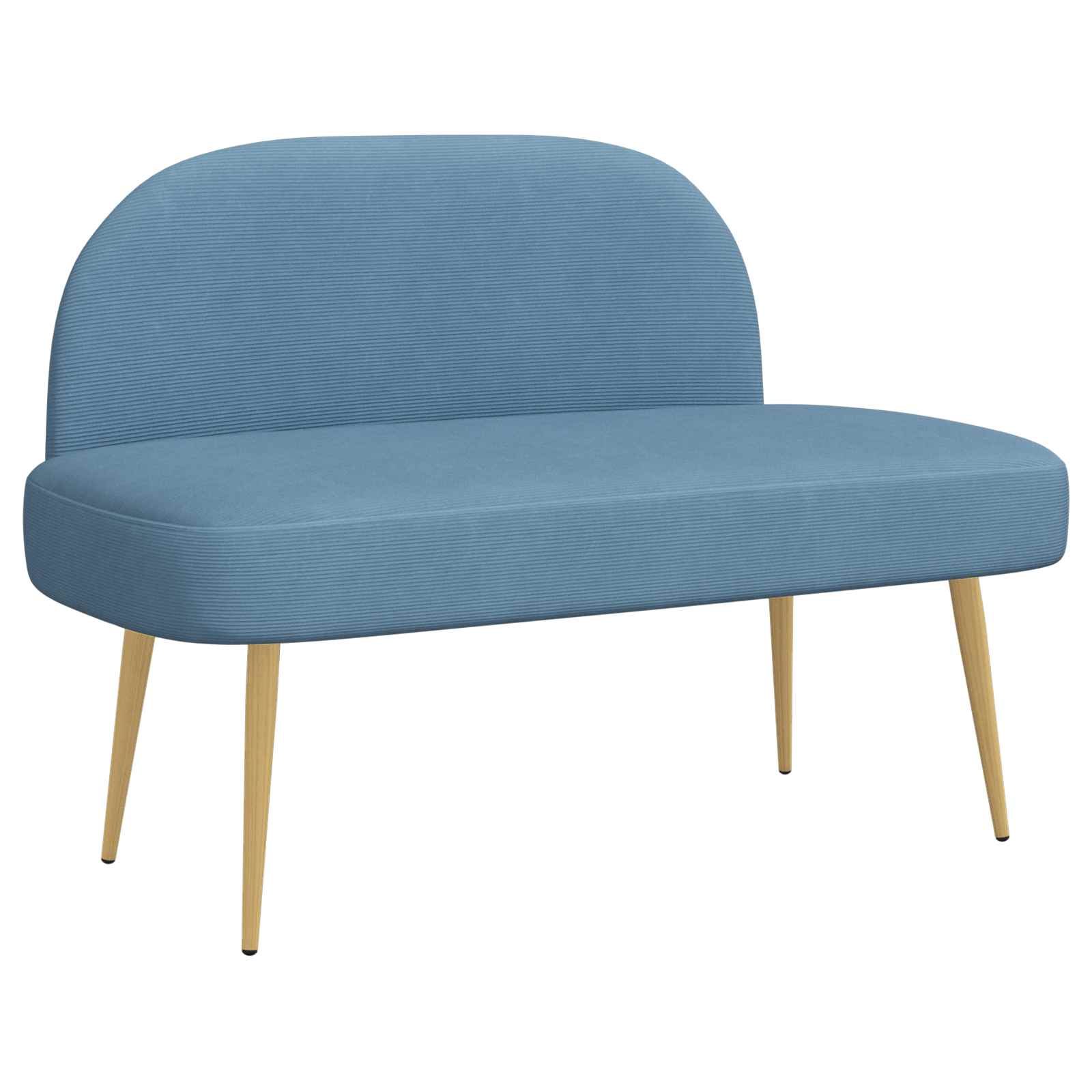 Beklede bank met rugleuning Blauw 110 x 60 x 76 cm Katoen Stof – afbeelding 2