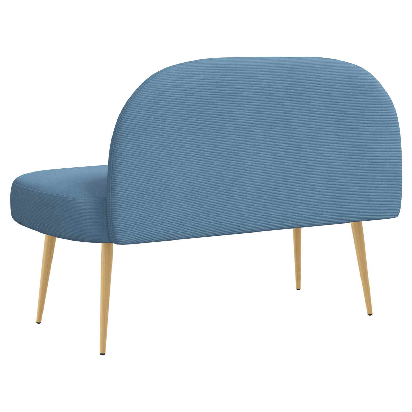 Beklede bank met rugleuning Blauw 110 x 60 x 76 cm Katoen Stof – afbeelding 4