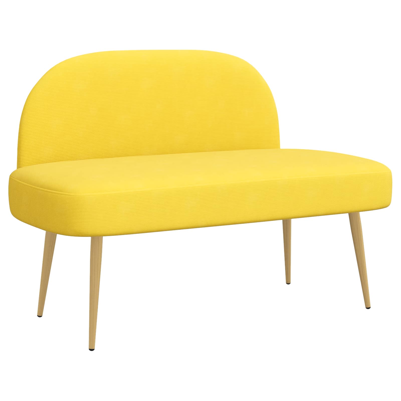 Beklede bank met rugleuning Lichtgeel 110 x 60 x 76 cm – afbeelding 2