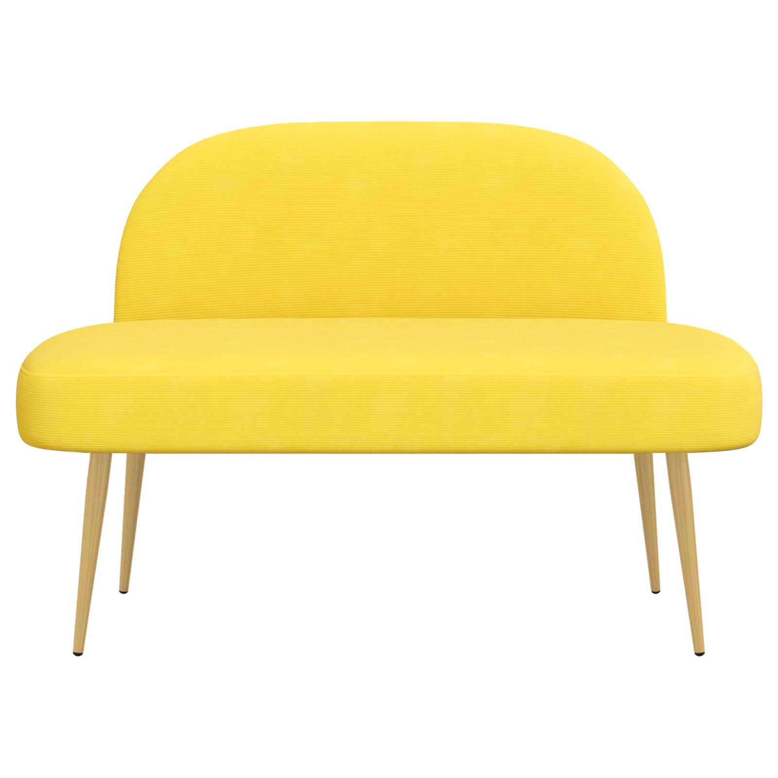 Beklede bank met rugleuning Lichtgeel 110 x 60 x 76 cm – afbeelding 3