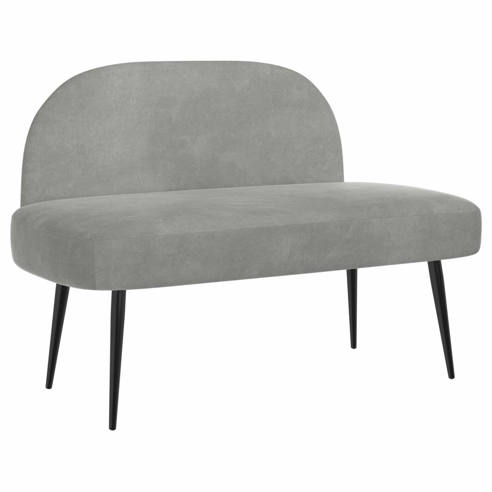 Beklede bank met rugleuning Lichtgrijs 110 x 60 x 76 cm Fluweel – afbeelding 2