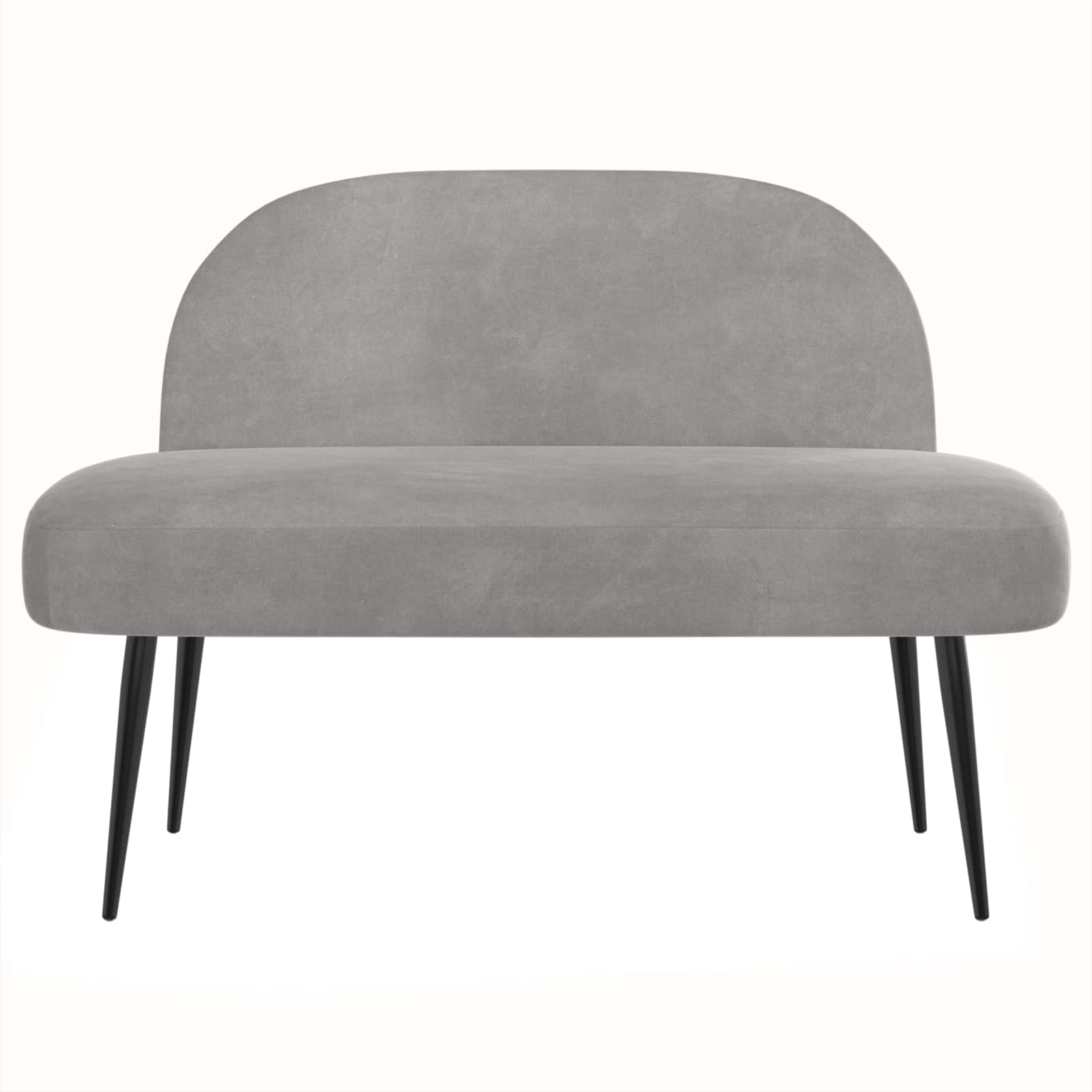 Beklede bank met rugleuning Lichtgrijs 110 x 60 x 76 cm Fluweel – afbeelding 3