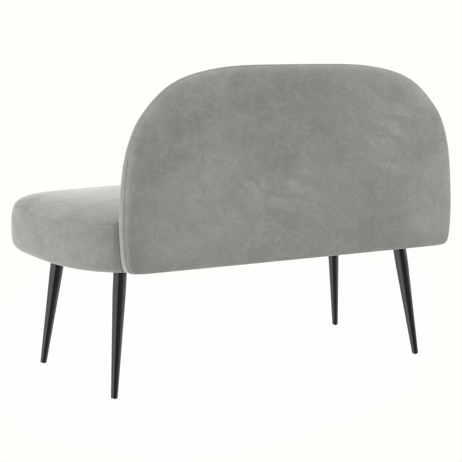 Beklede bank met rugleuning Lichtgrijs 110 x 60 x 76 cm Fluweel – afbeelding 4