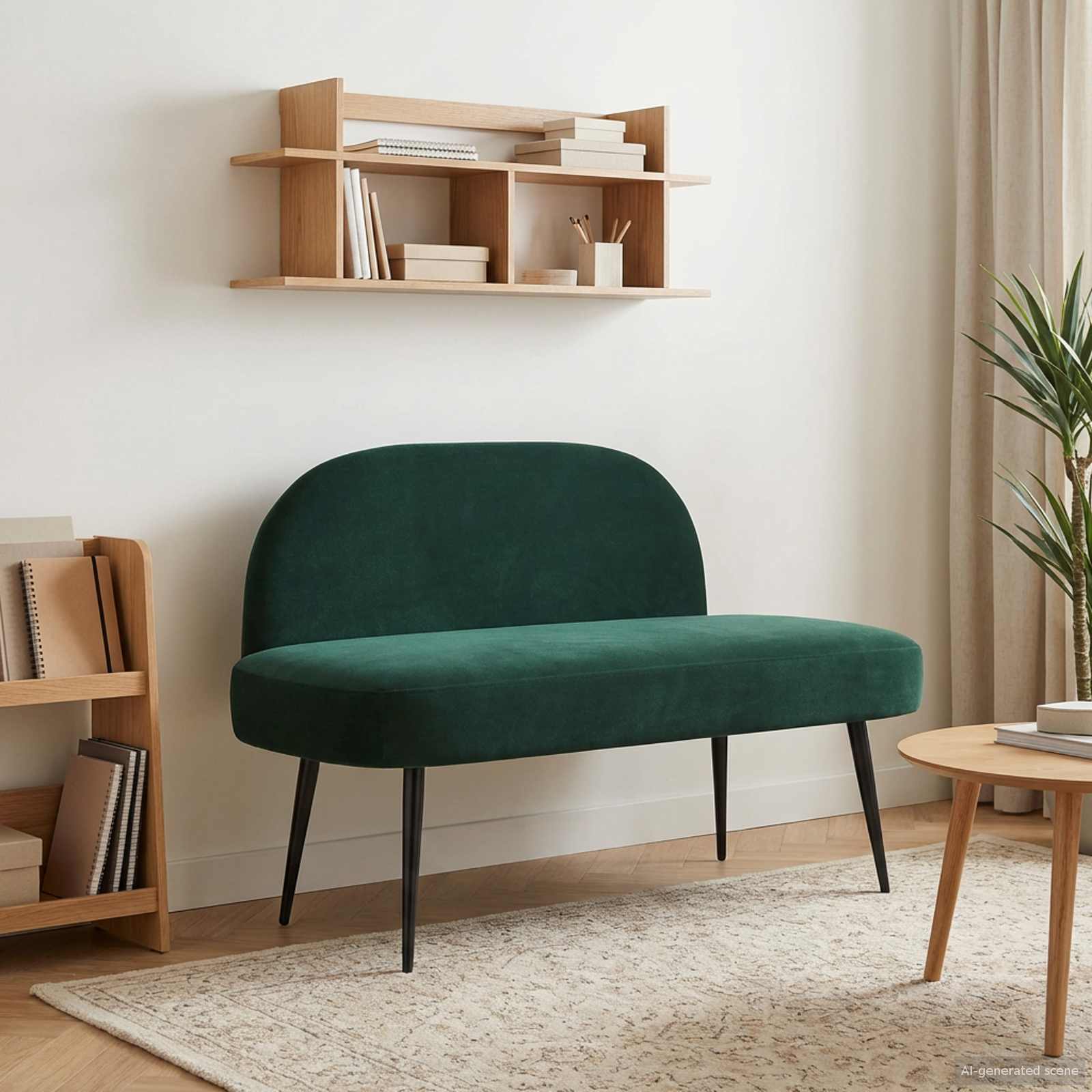 Beklede bank met rugleuning Donkergroen 110 x 60 x 76 cm – afbeelding 1