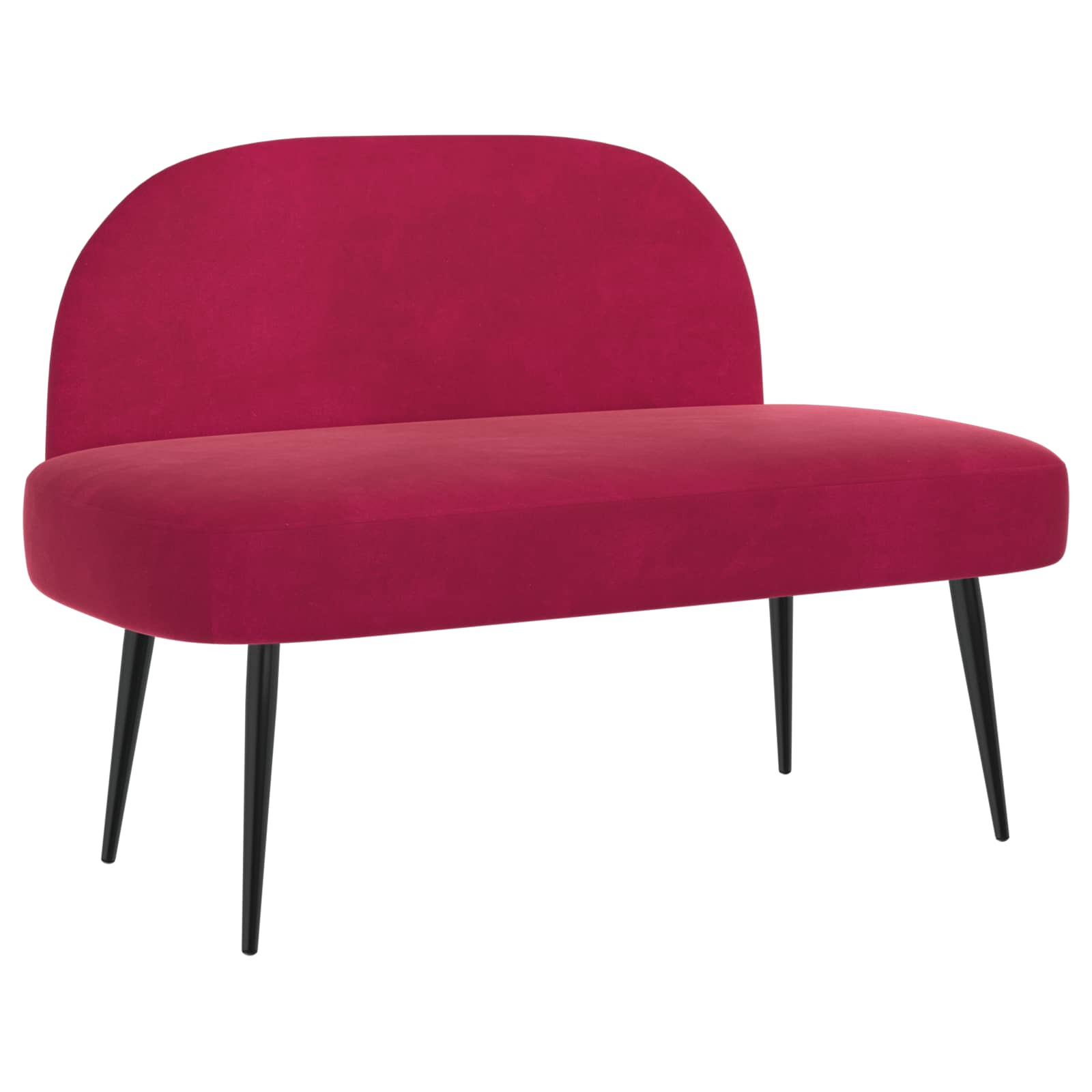 Beklede bank met rugleuning Wijnrood 110 x 60 x 76 cm Fluweel – afbeelding 2