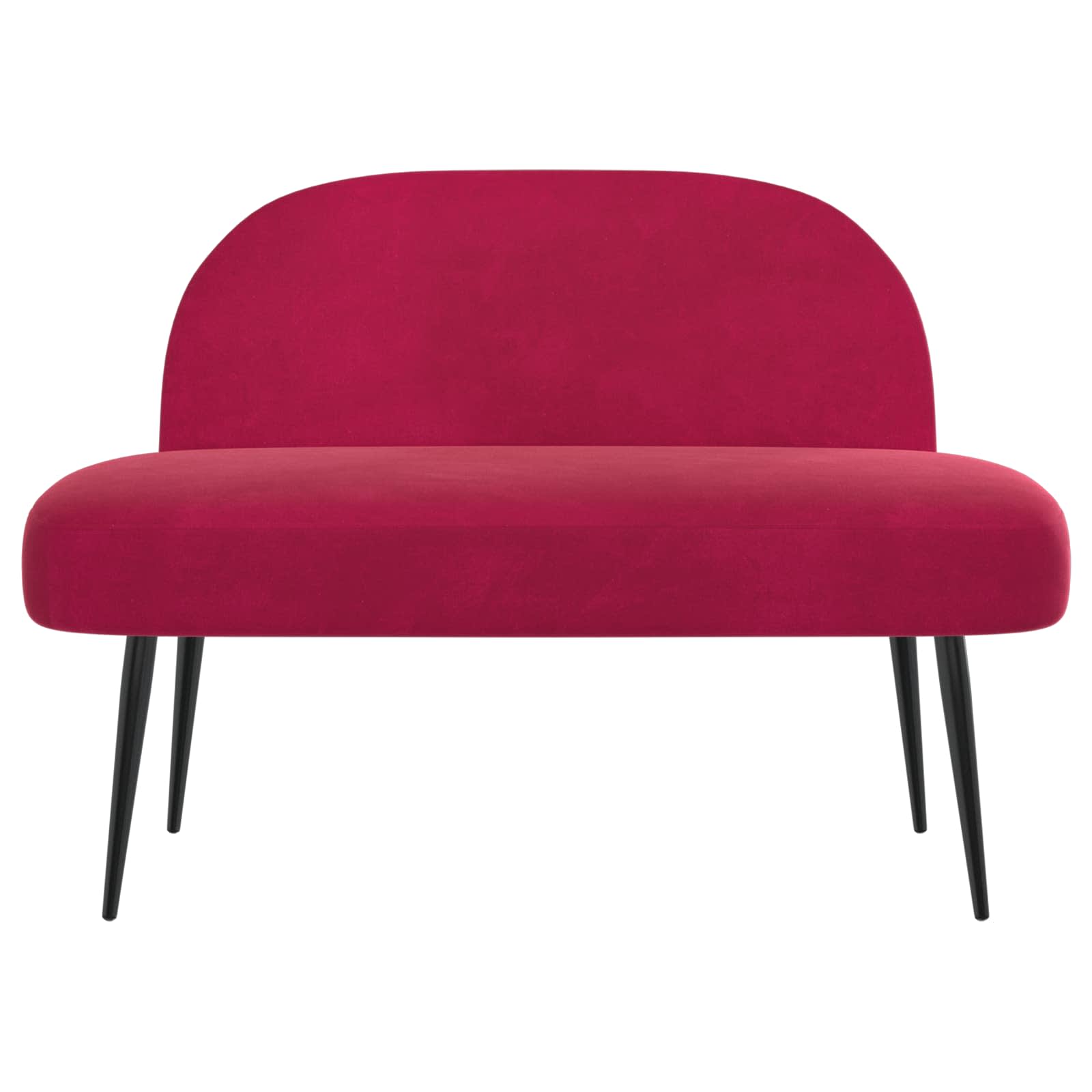 Beklede bank met rugleuning Wijnrood 110 x 60 x 76 cm Fluweel – afbeelding 3