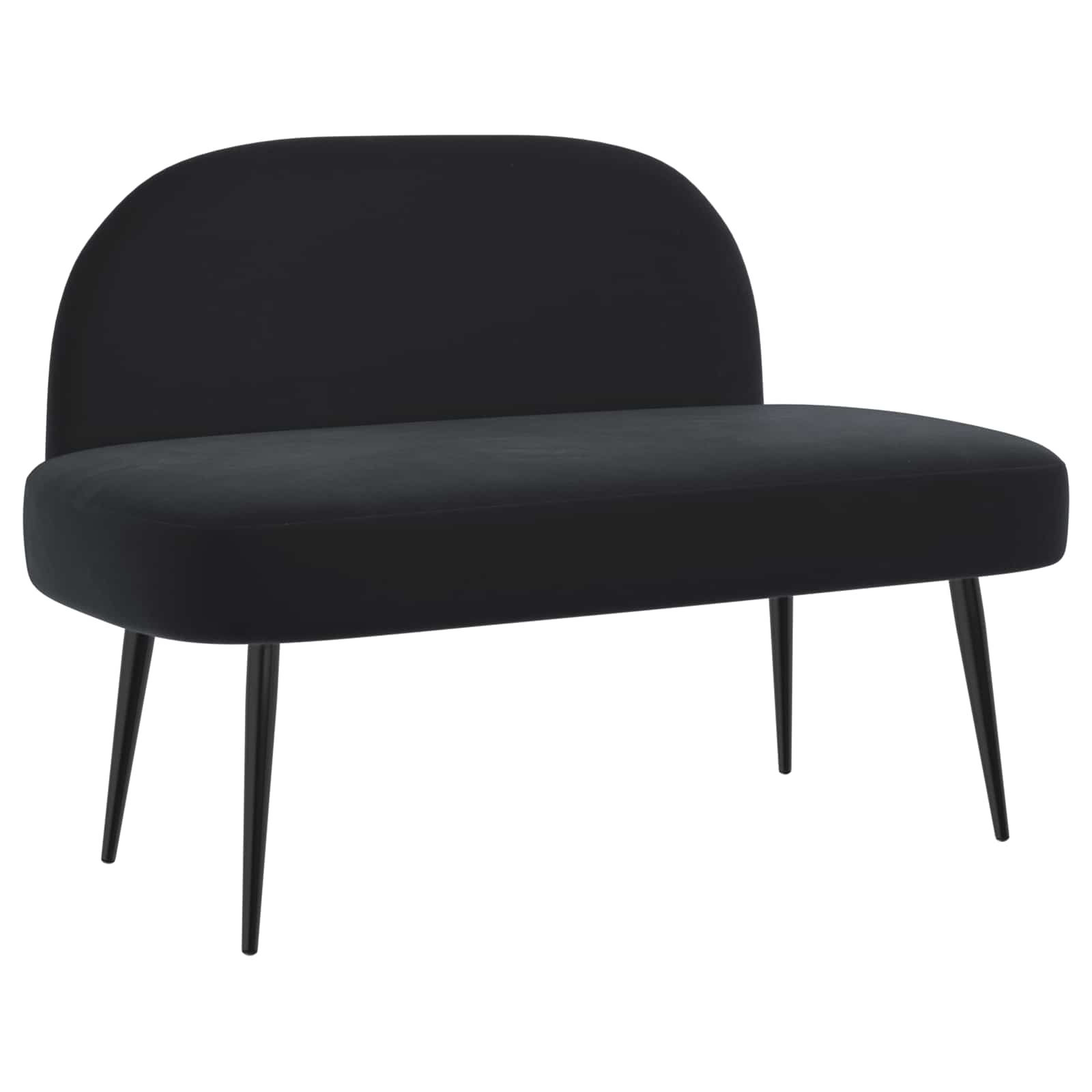 Beklede bank met rugleuning Zwart 110 x 60 x 76 cm Fluweel – afbeelding 2