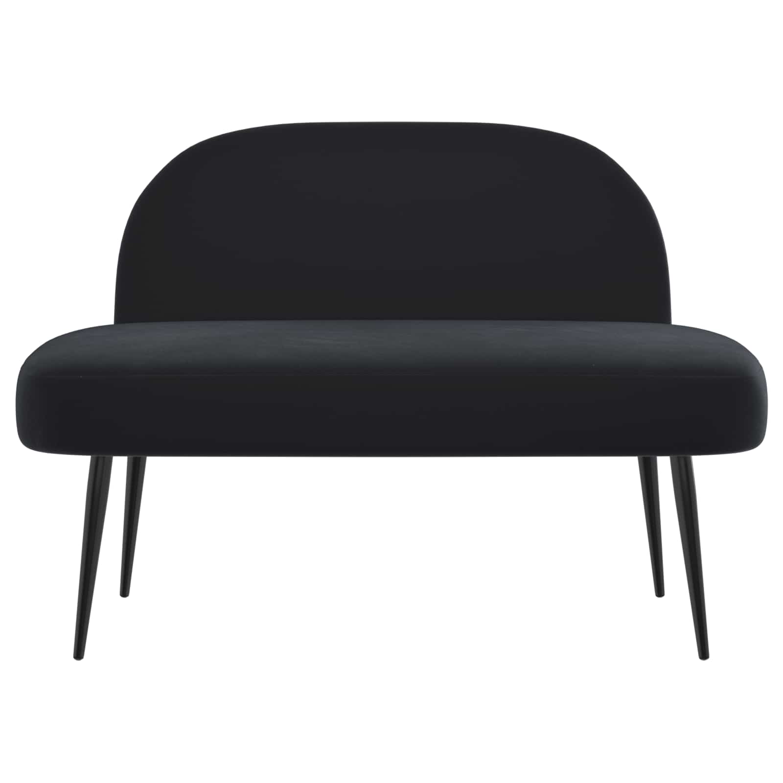 Beklede bank met rugleuning Zwart 110 x 60 x 76 cm Fluweel – afbeelding 3