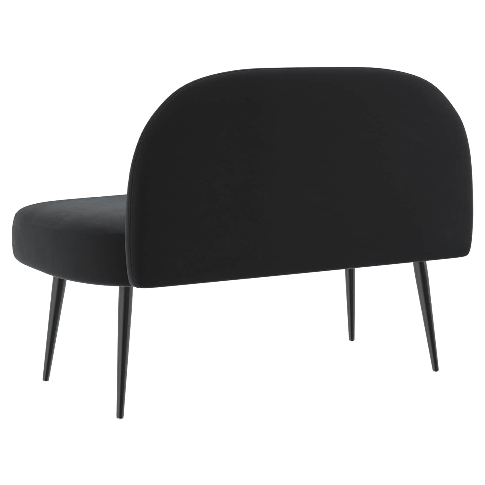 Beklede bank met rugleuning Zwart 110 x 60 x 76 cm Fluweel – afbeelding 4