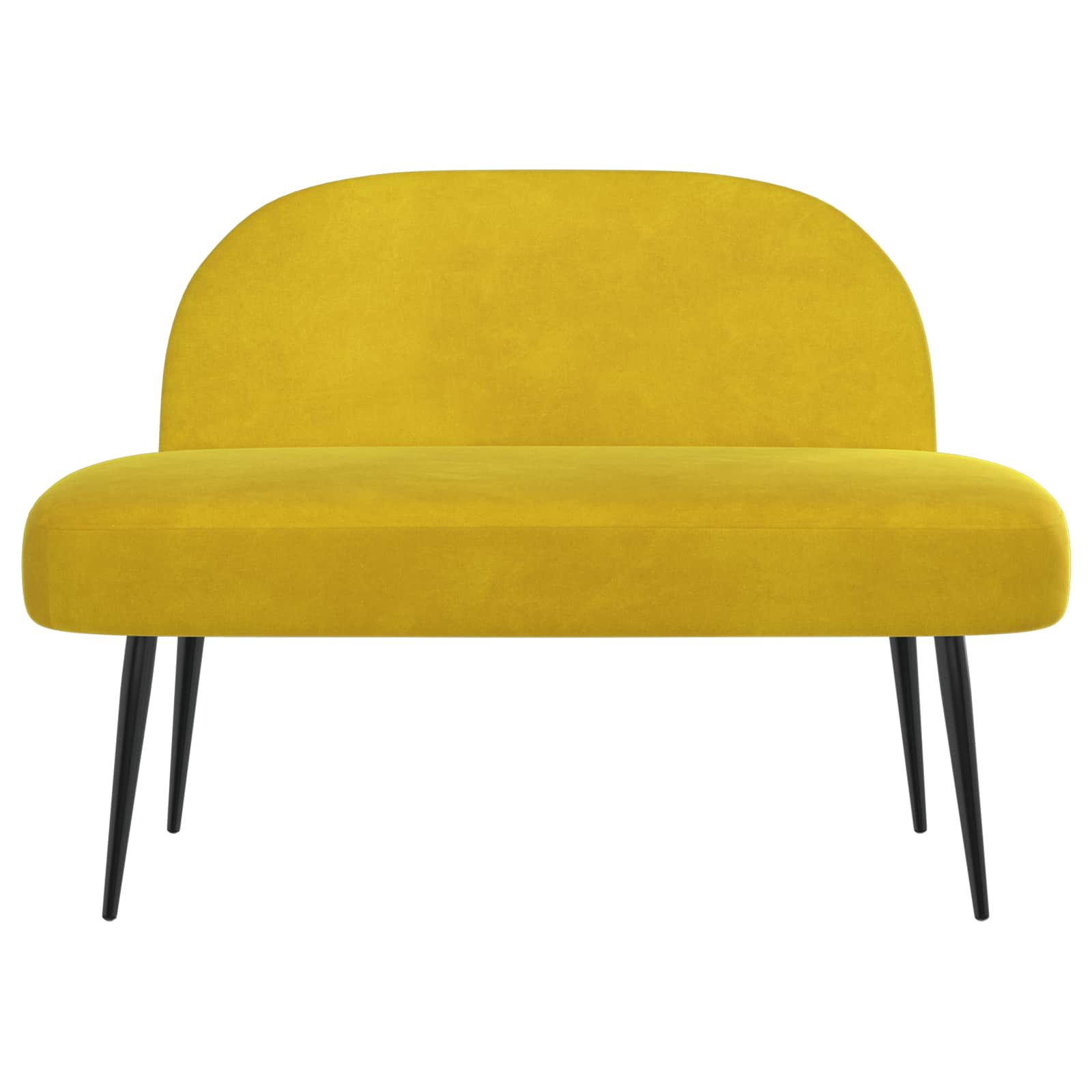 Beklede bank met rugleuning Geel 110 x 60 x 76 cm Fluweel – afbeelding 3