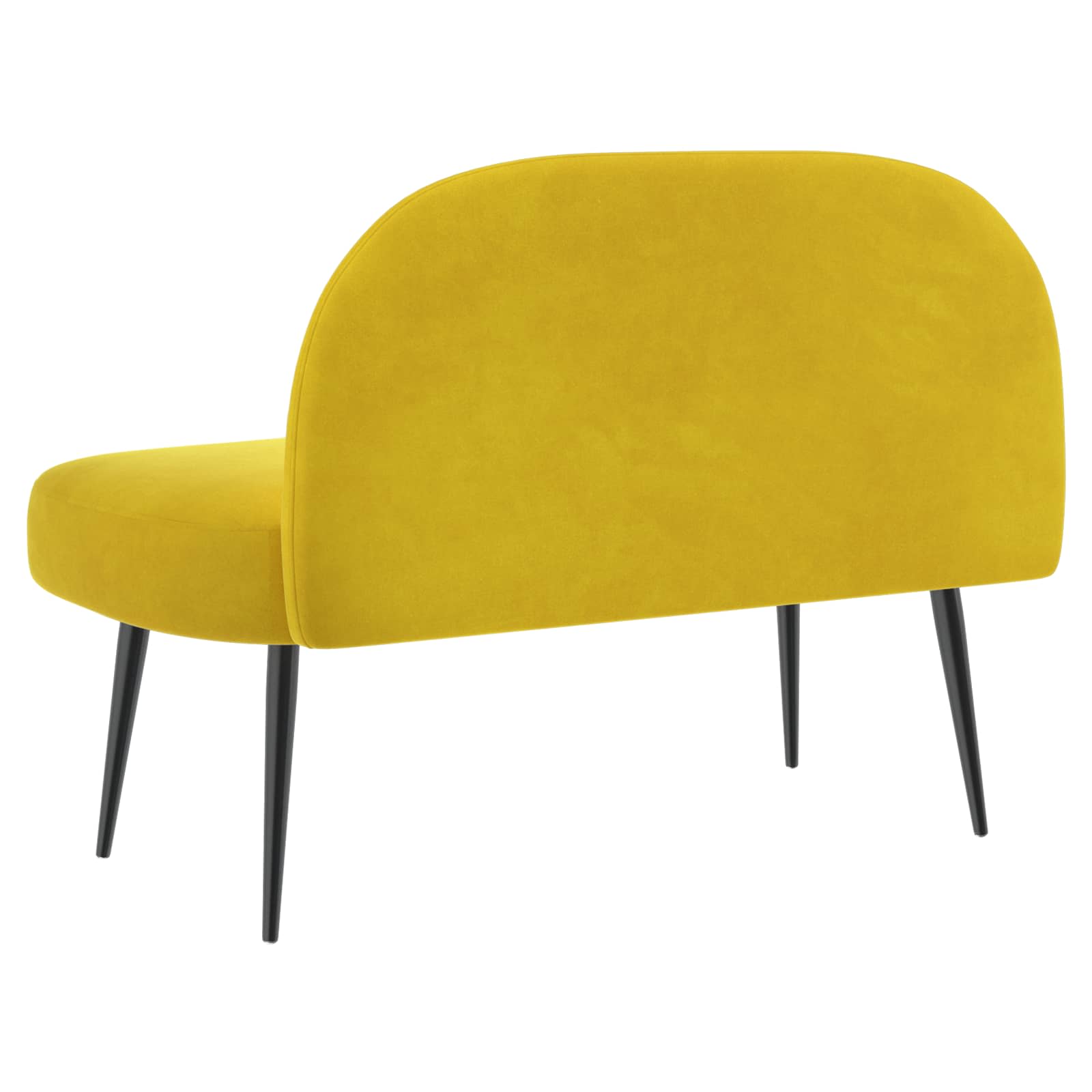 Beklede bank met rugleuning Geel 110 x 60 x 76 cm Fluweel – afbeelding 4