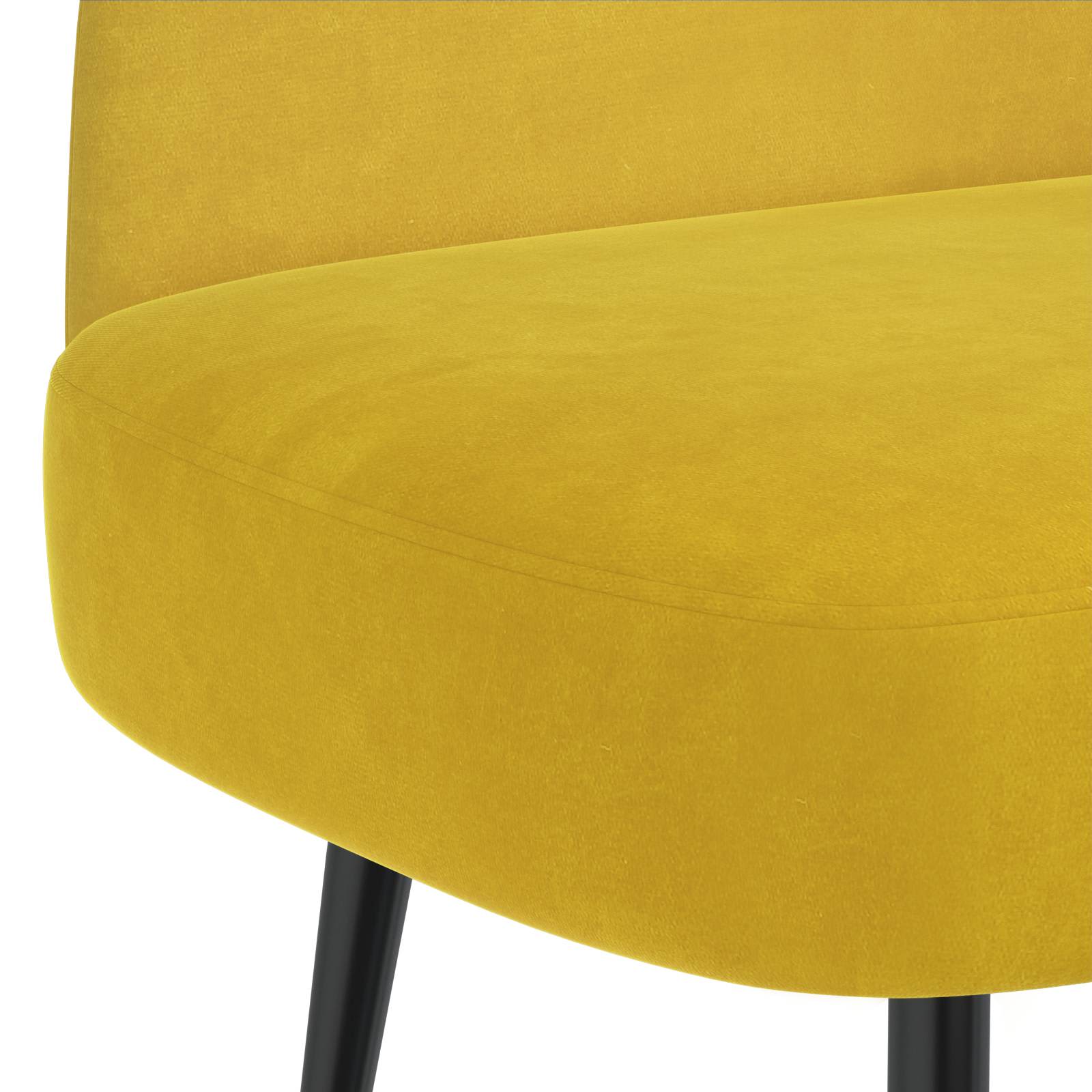 Beklede bank met rugleuning Geel 110 x 60 x 76 cm Fluweel – afbeelding 5