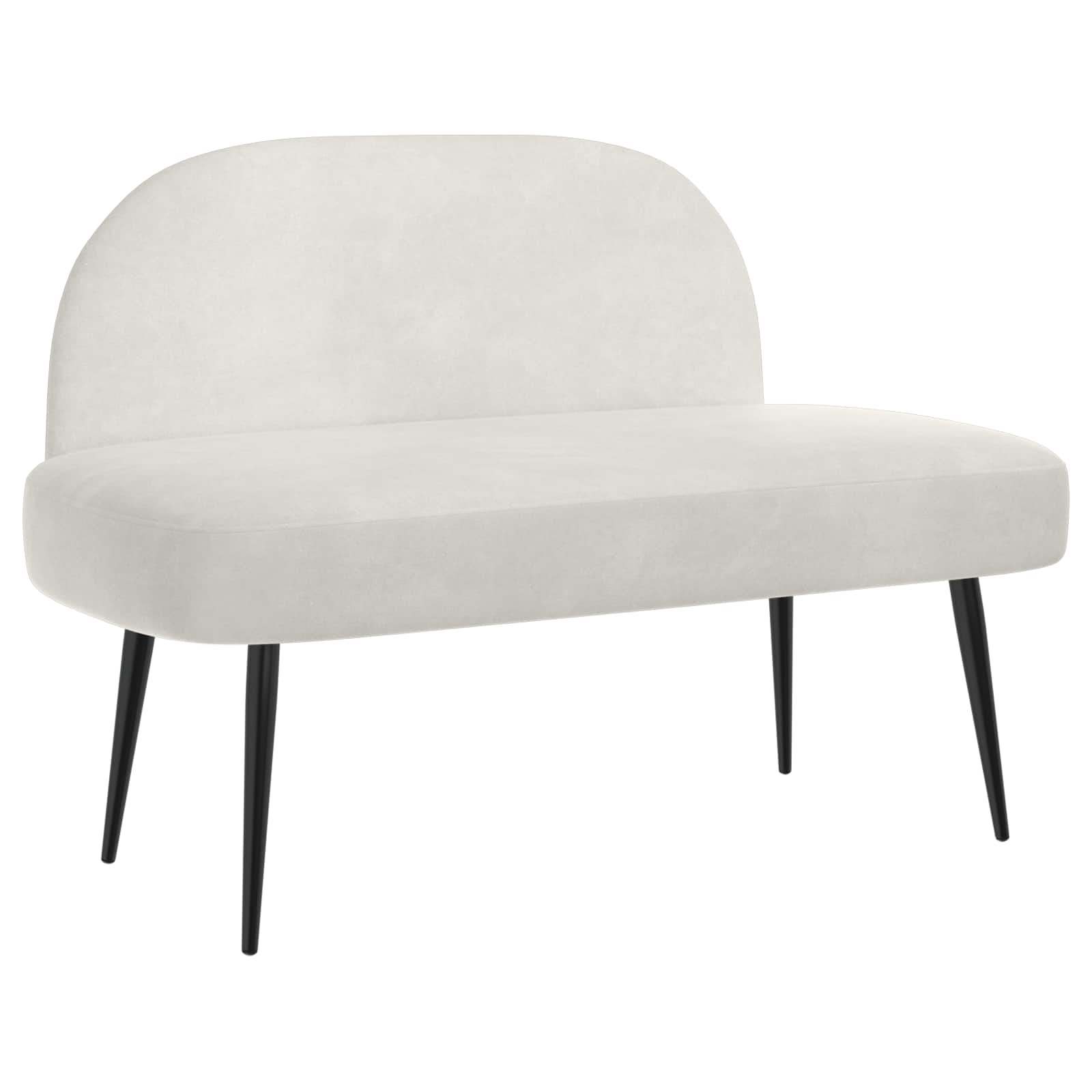 Beklede bank met rugleuning Crèmekleurig 110 x 60 x 76 cm – afbeelding 2