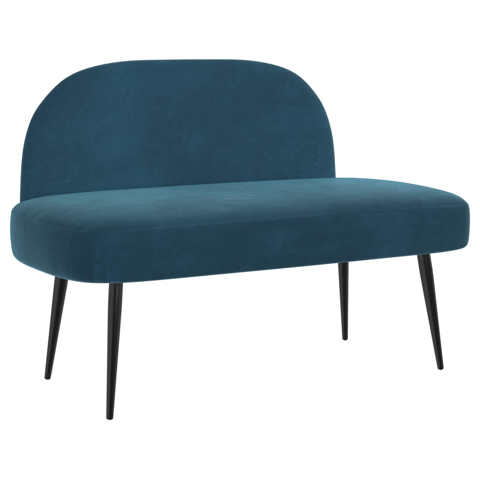 Beklede bank met rugleuning Blauw 110 x 60 x 76 cm Fluweel – afbeelding 2
