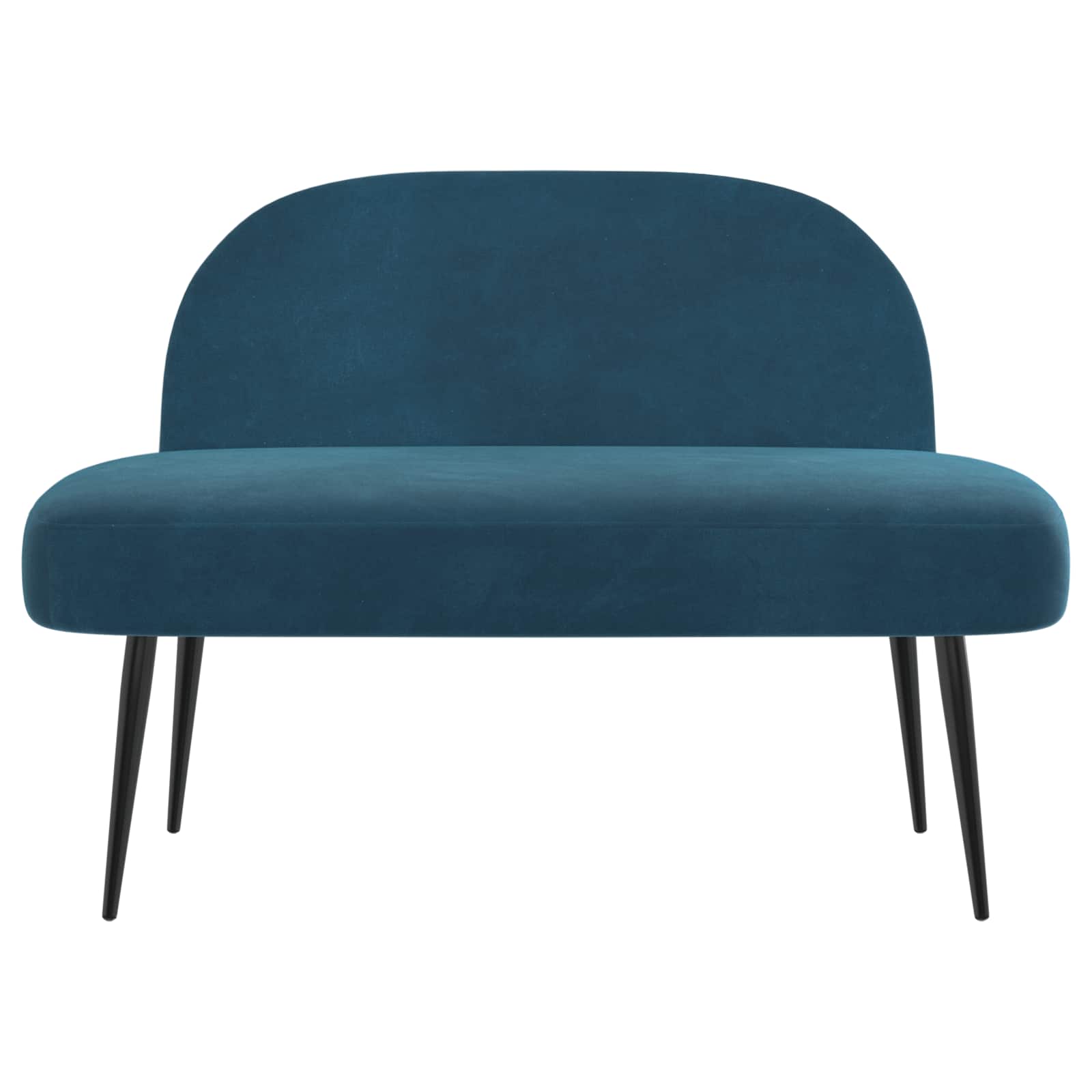 Beklede bank met rugleuning Blauw 110 x 60 x 76 cm Fluweel – afbeelding 3