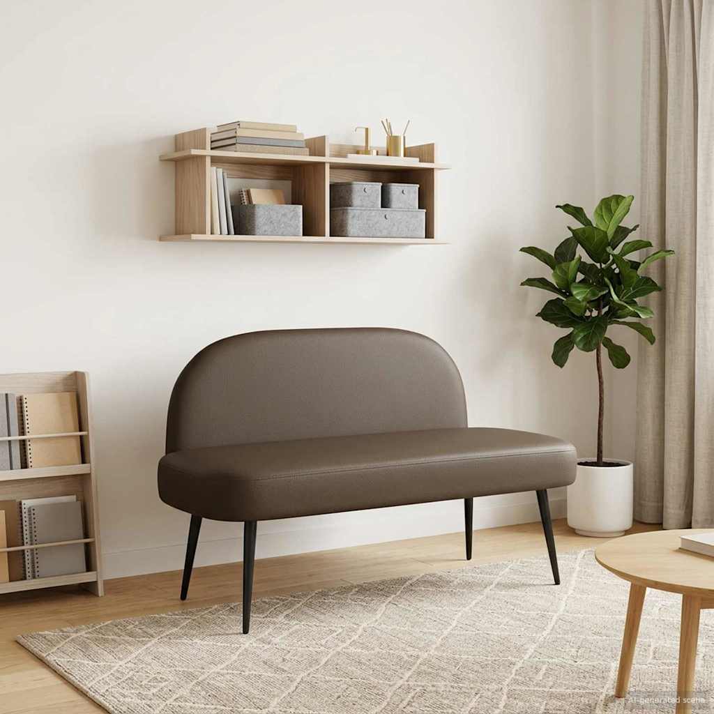 Beklede bank met rugleuning Grijs 110 x 60 x 76 cm Kunstleer – afbeelding 1