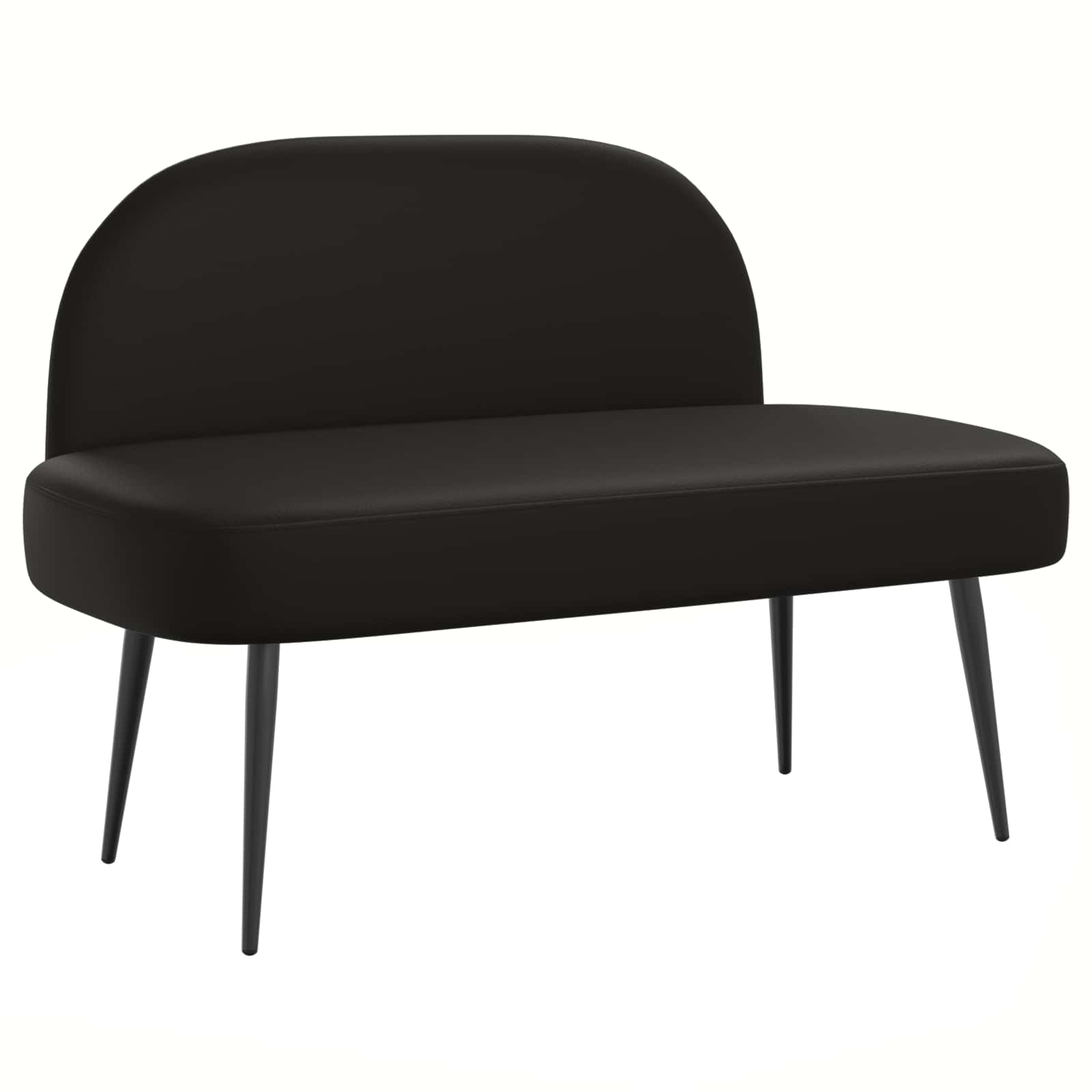 Beklede bank met rugleuning Zwart 110 x 60 x 76 cm Kunstleer – afbeelding 2