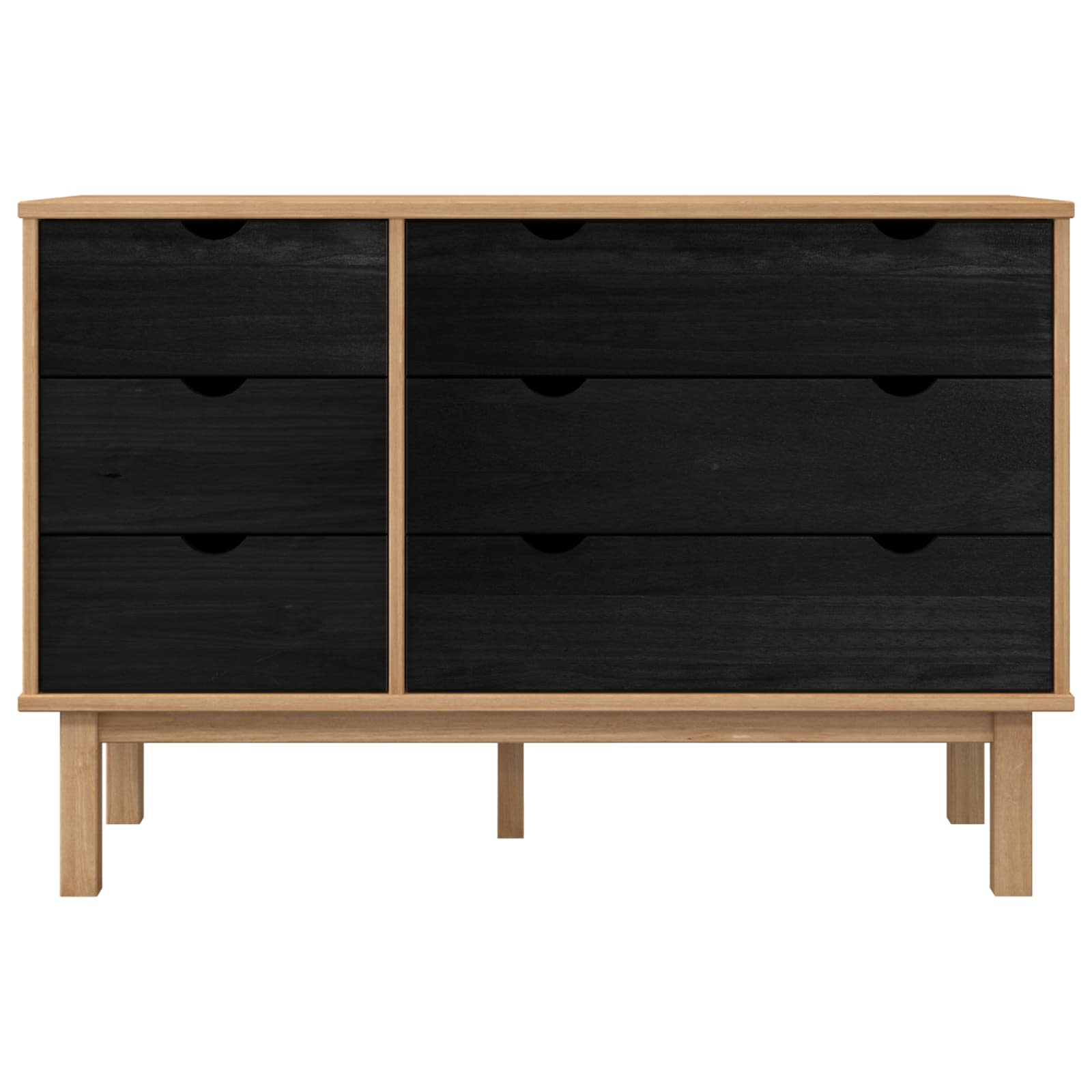 Ladenkast OTTA Zwart 111 x 43 x 73,5 cm Massief grenenhout – afbeelding 5