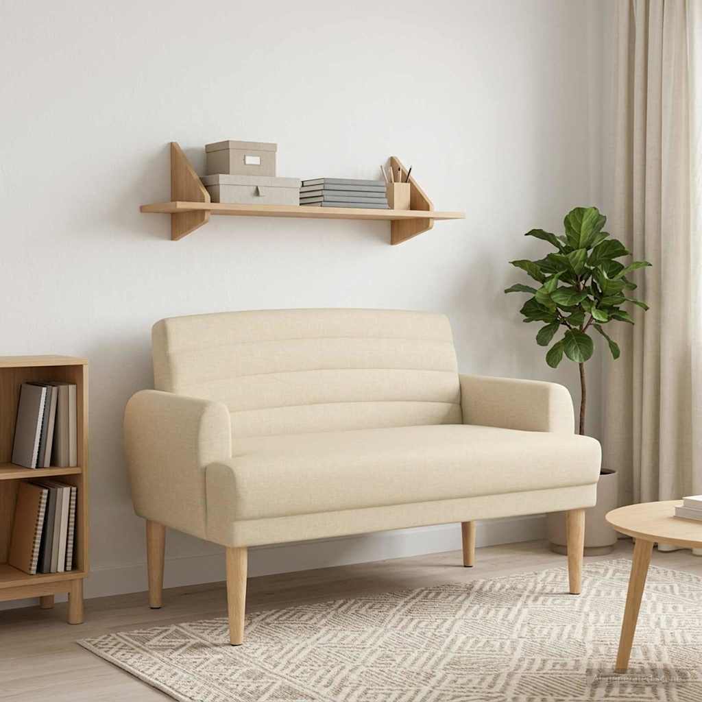 Loungebank met knopencomfort Crèmekleurig 116 x 67 x 80 cm Stof – afbeelding 1