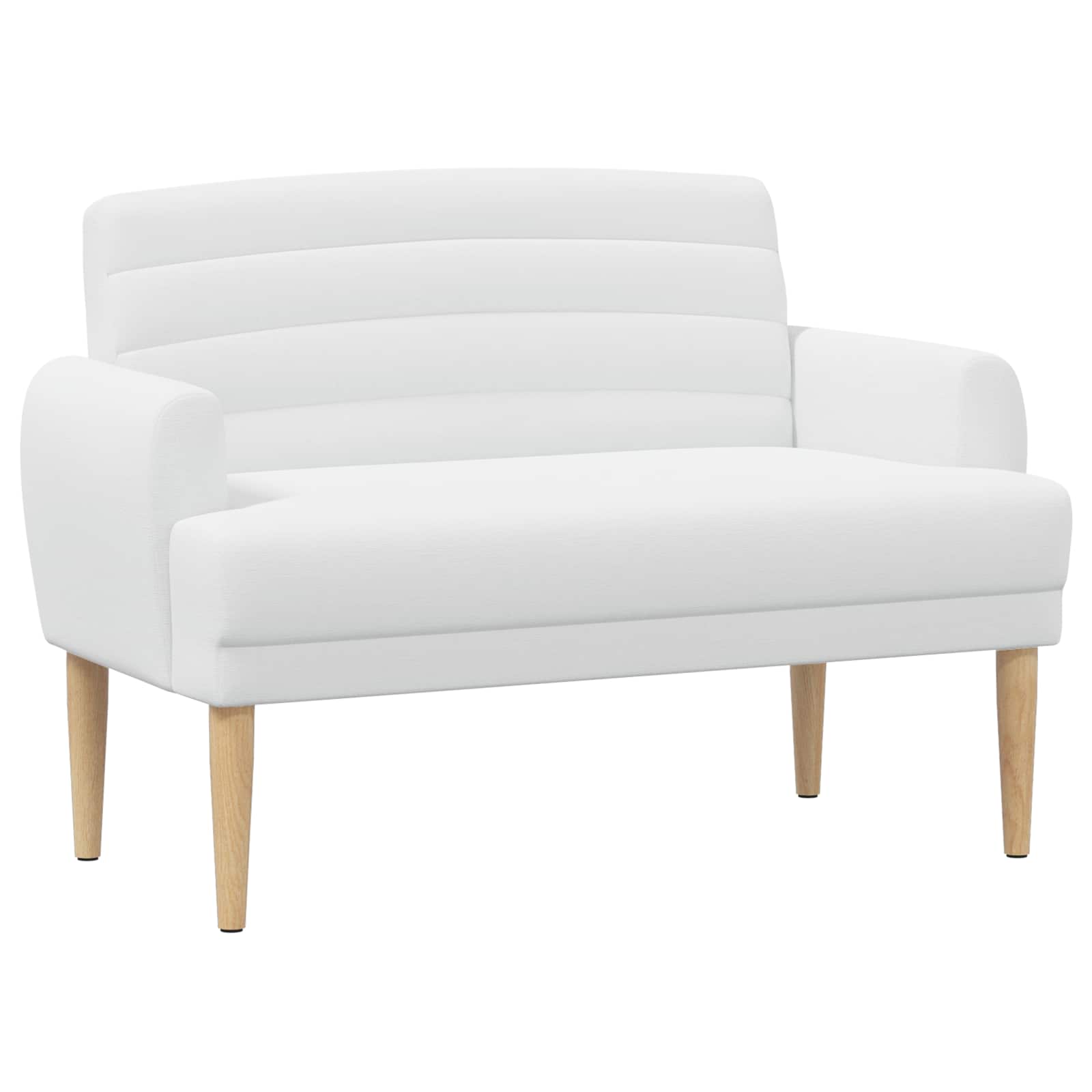 Loungebank met knopencomfort Wit 116 x 67 x 80 cm Stof – afbeelding 1