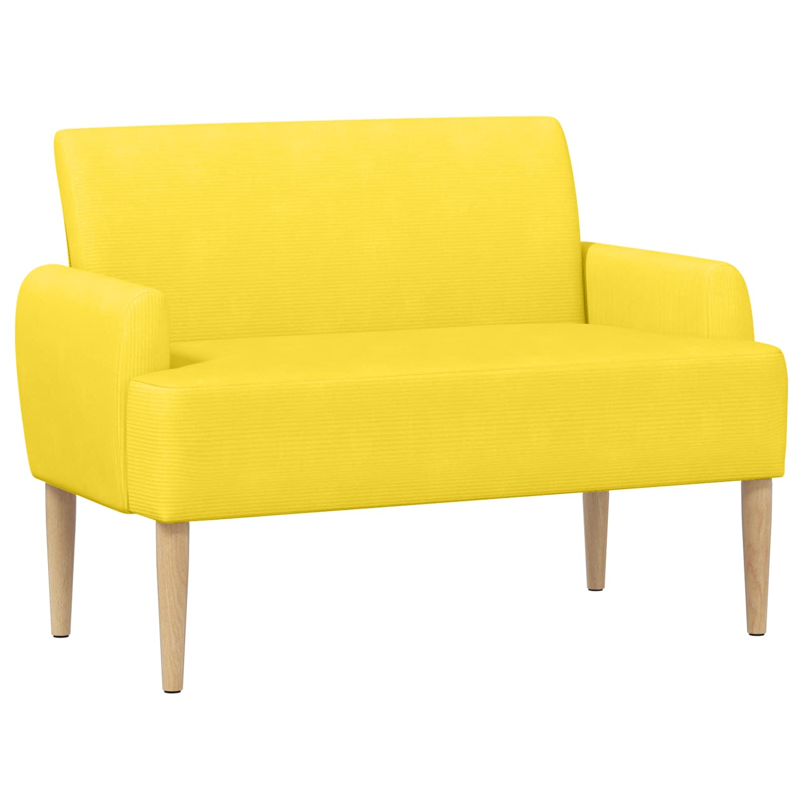 Loungebank met knopencomfort Lichtgeel 116 x 67 x 81 cm – afbeelding 1