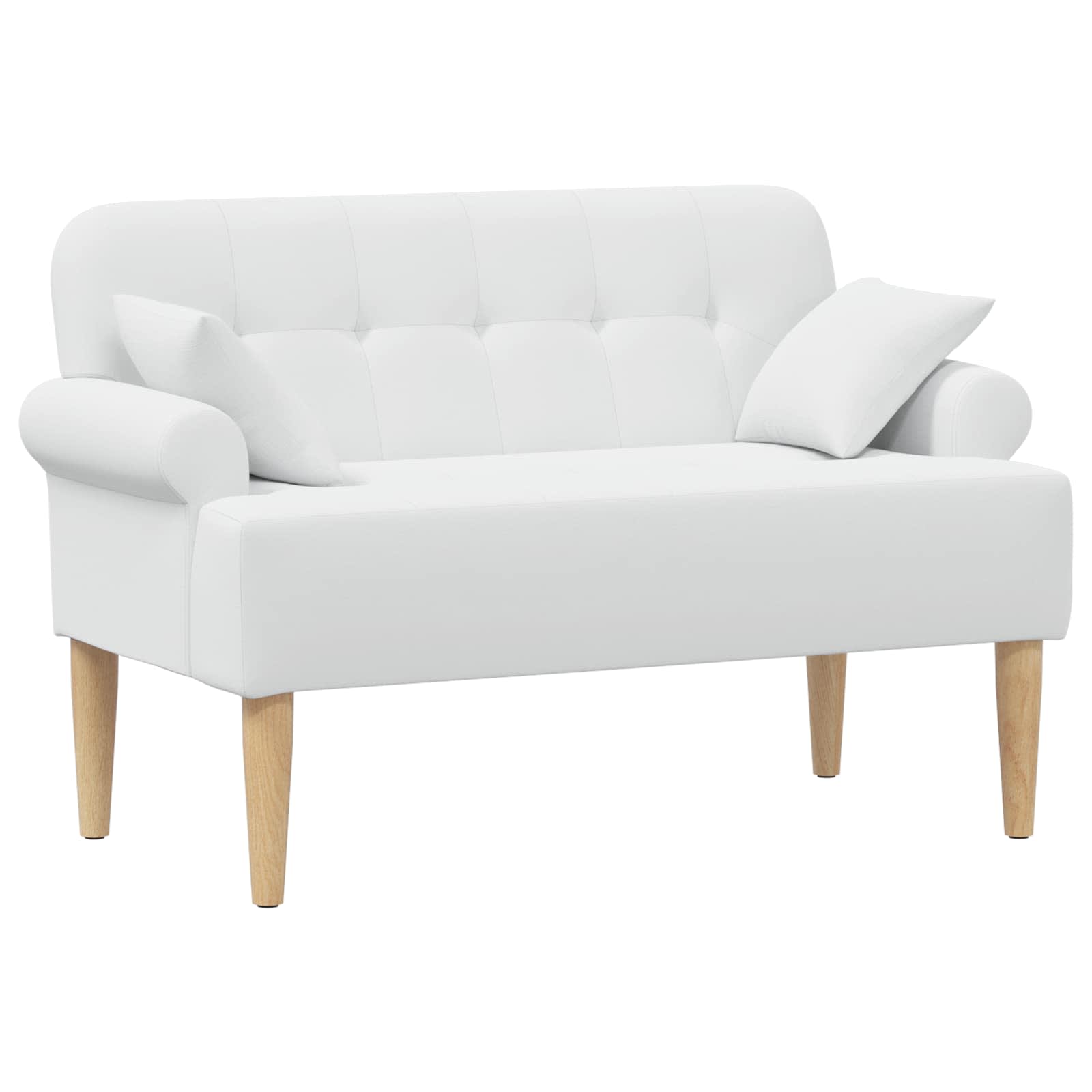 Loungebank met knopencomfort Wit 120 x 65 x 79 cm Stof