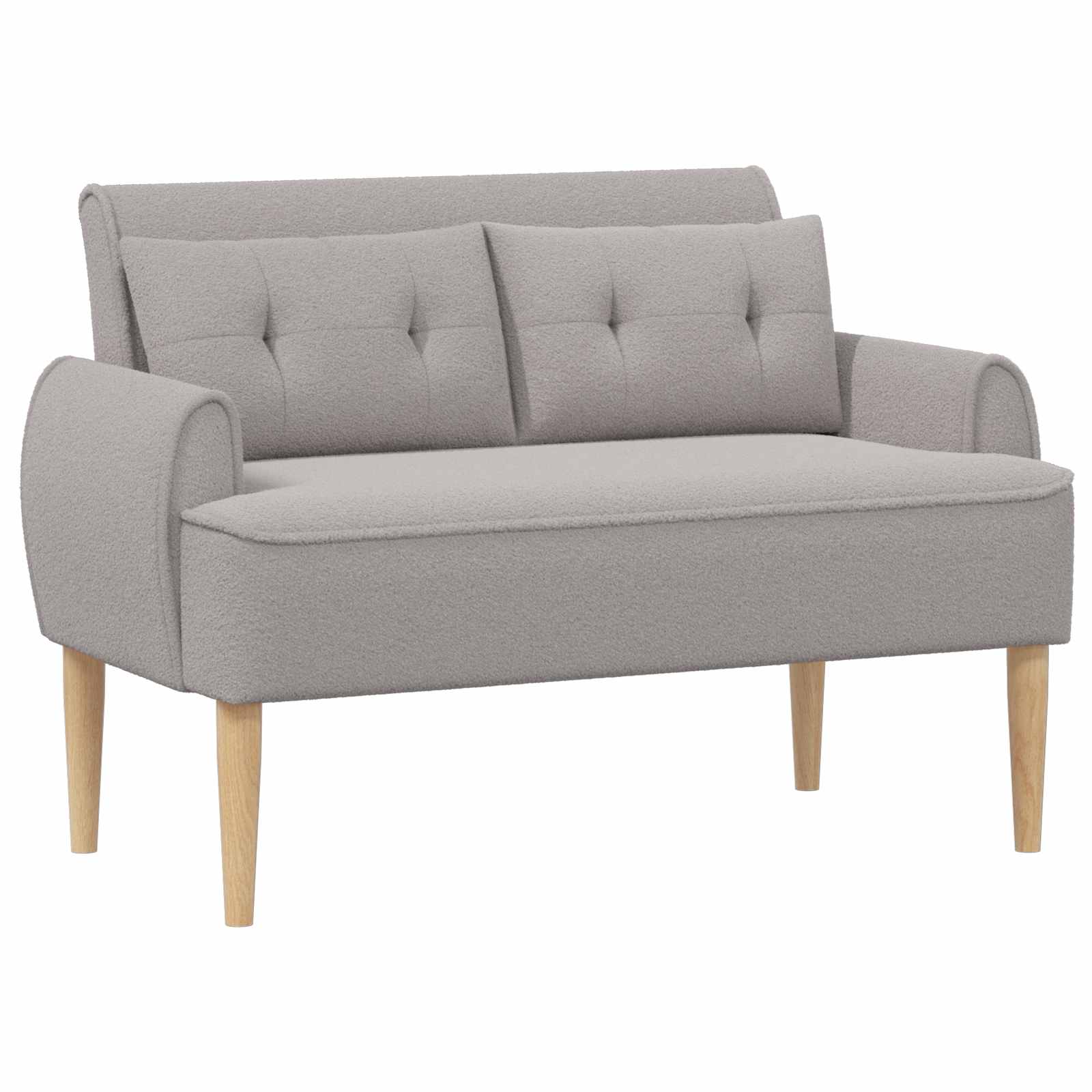 Loungebank met knopencomfort Lichtgrijs 117 x 67 x 77 cm Bouclé – afbeelding 1