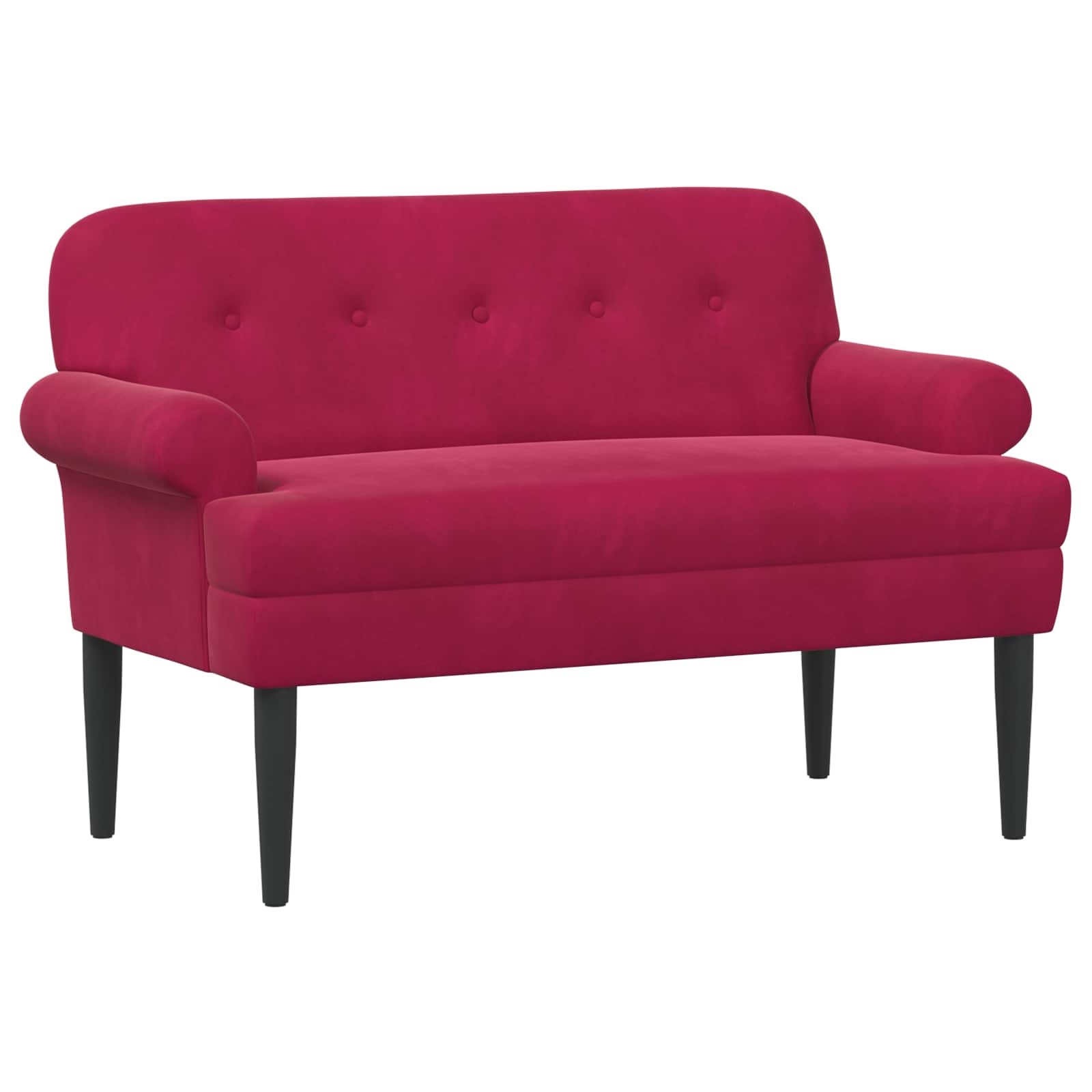 Loungebank met knopencomfort Wijnrood 120 x 66 x 78 cm fluweel – afbeelding 1