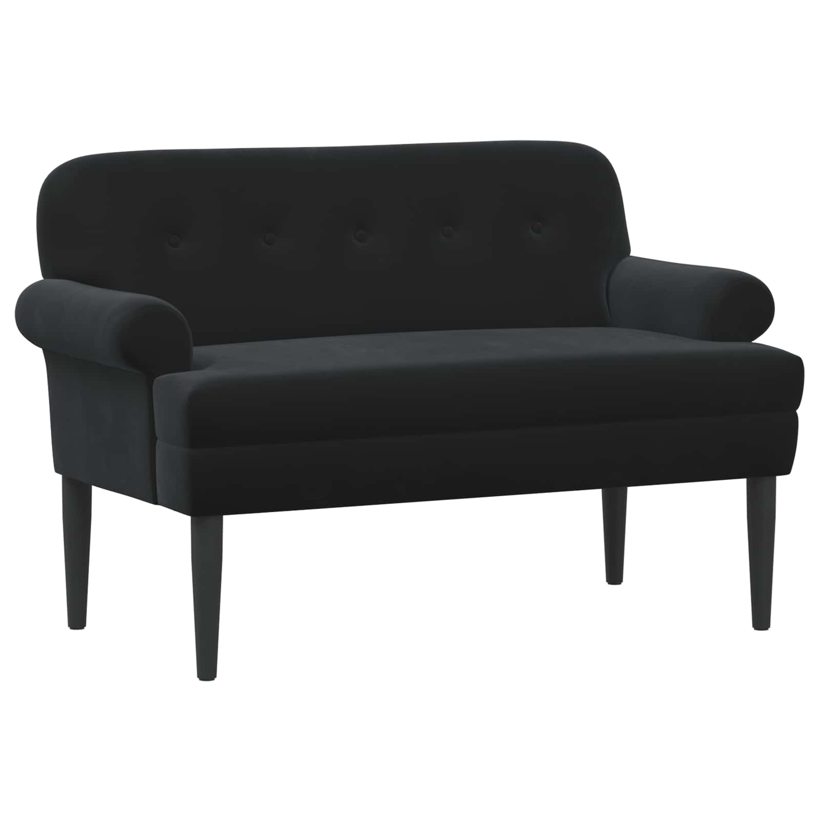 Loungebank met knopencomfort Zwart 120 x 66 x 78 cm fluweel