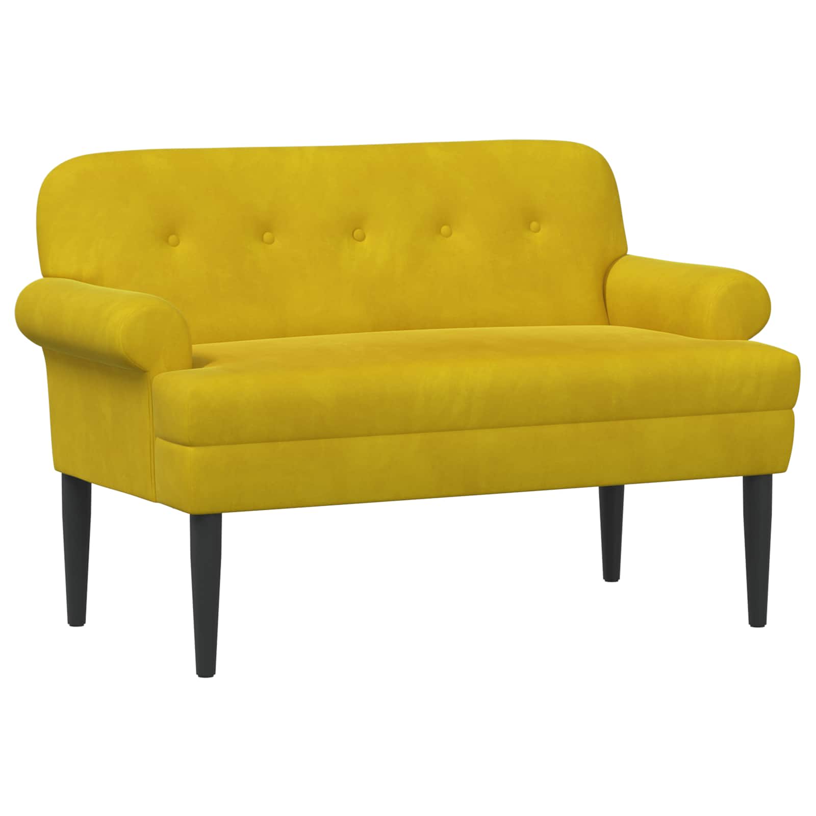 Loungebank met knopencomfort Geel 120 x 66 x 78 cm fluweel – afbeelding 1