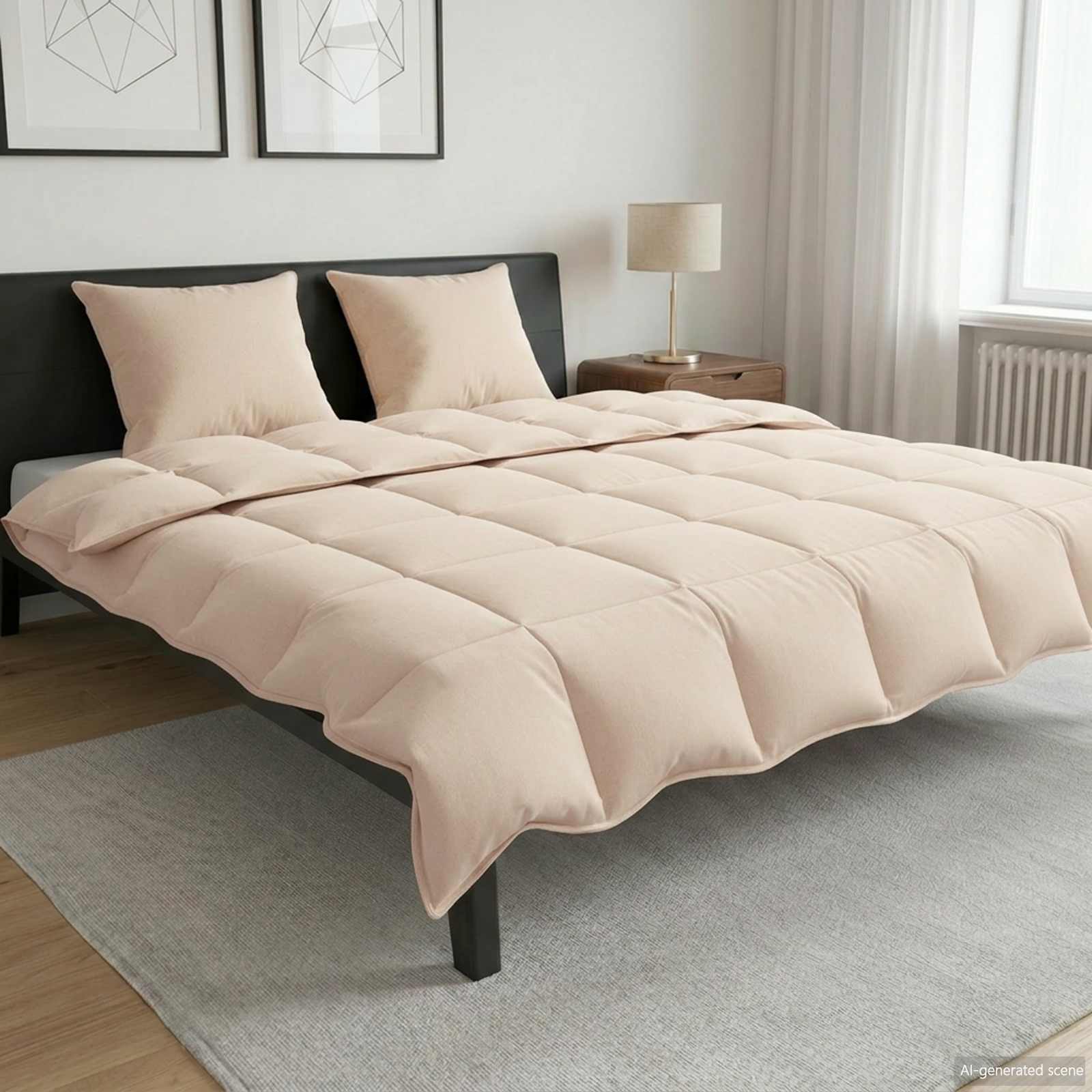 Zomer Dekbed Beige 240 x 260 cm 100% Natuurlijke Kapok – afbeelding 1