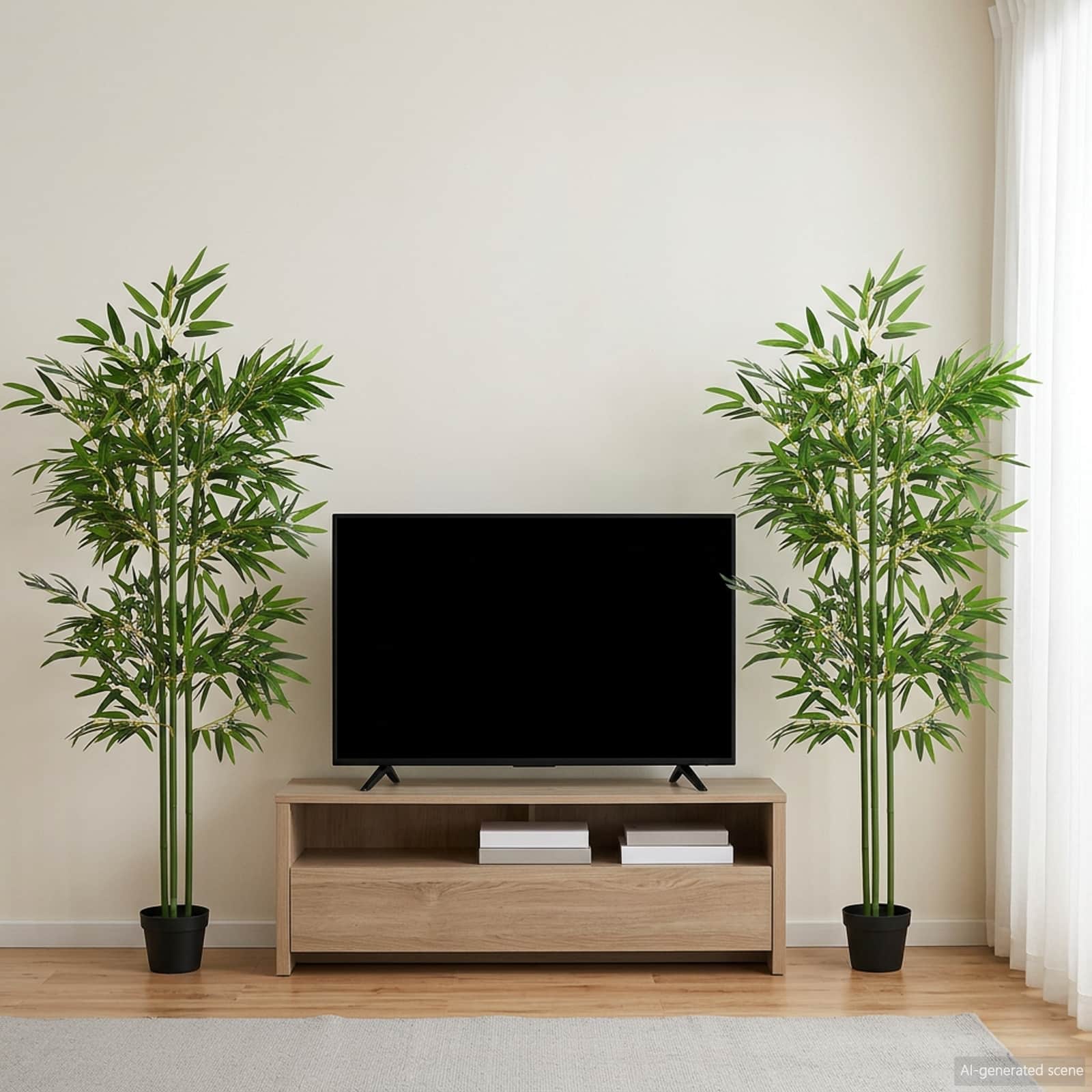 Nepp Bambo Boom 2 pcs Groen 45 x 18 x 175 cm Stof en Bamboe