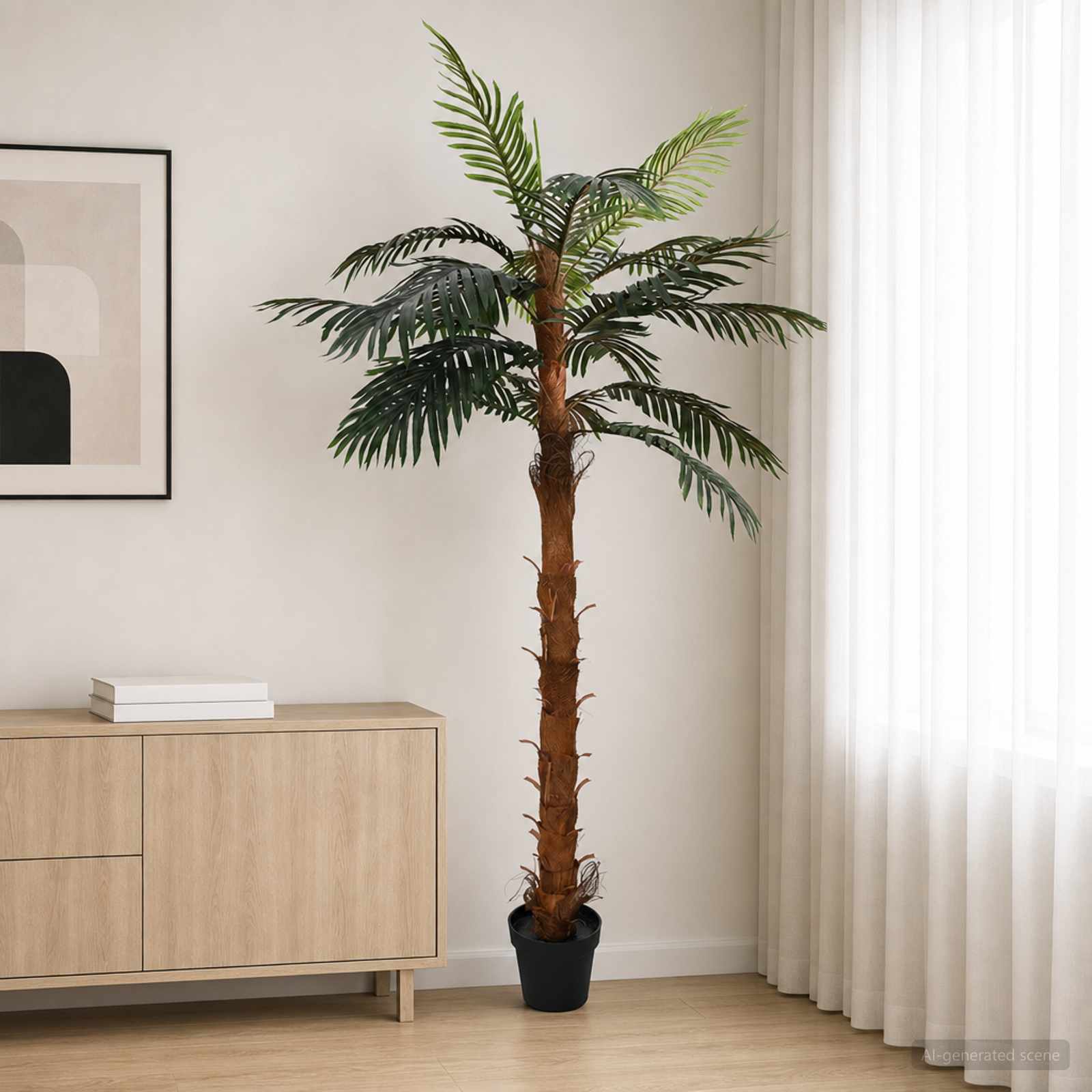Kunstmatige Cocuspalmboom Groen 70 x 20 x 200 cm Stof en Bamboe