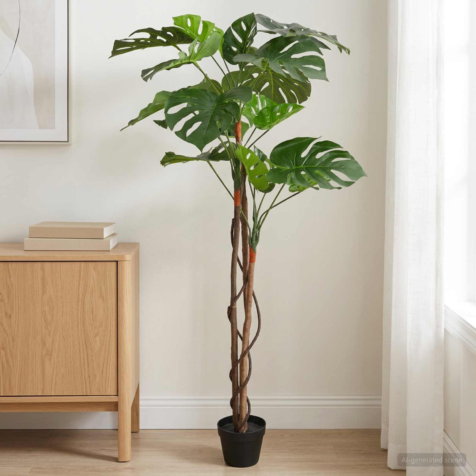 Kunstmatige Monstera Plant Groen 94 x 18 x 170 cm Stof en Hout