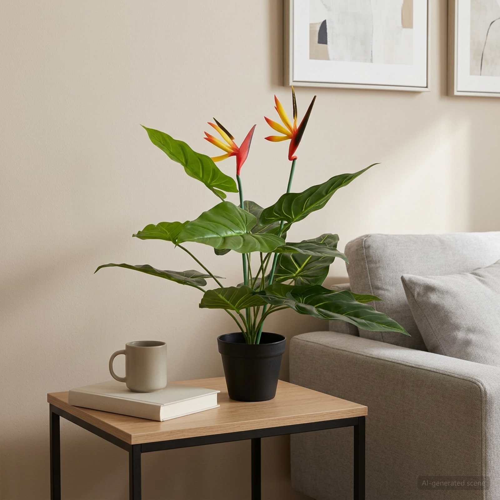 Kunst Strelitzia Plant Groen 65 x 13 x 55 cm Stof, PE en PEVA
