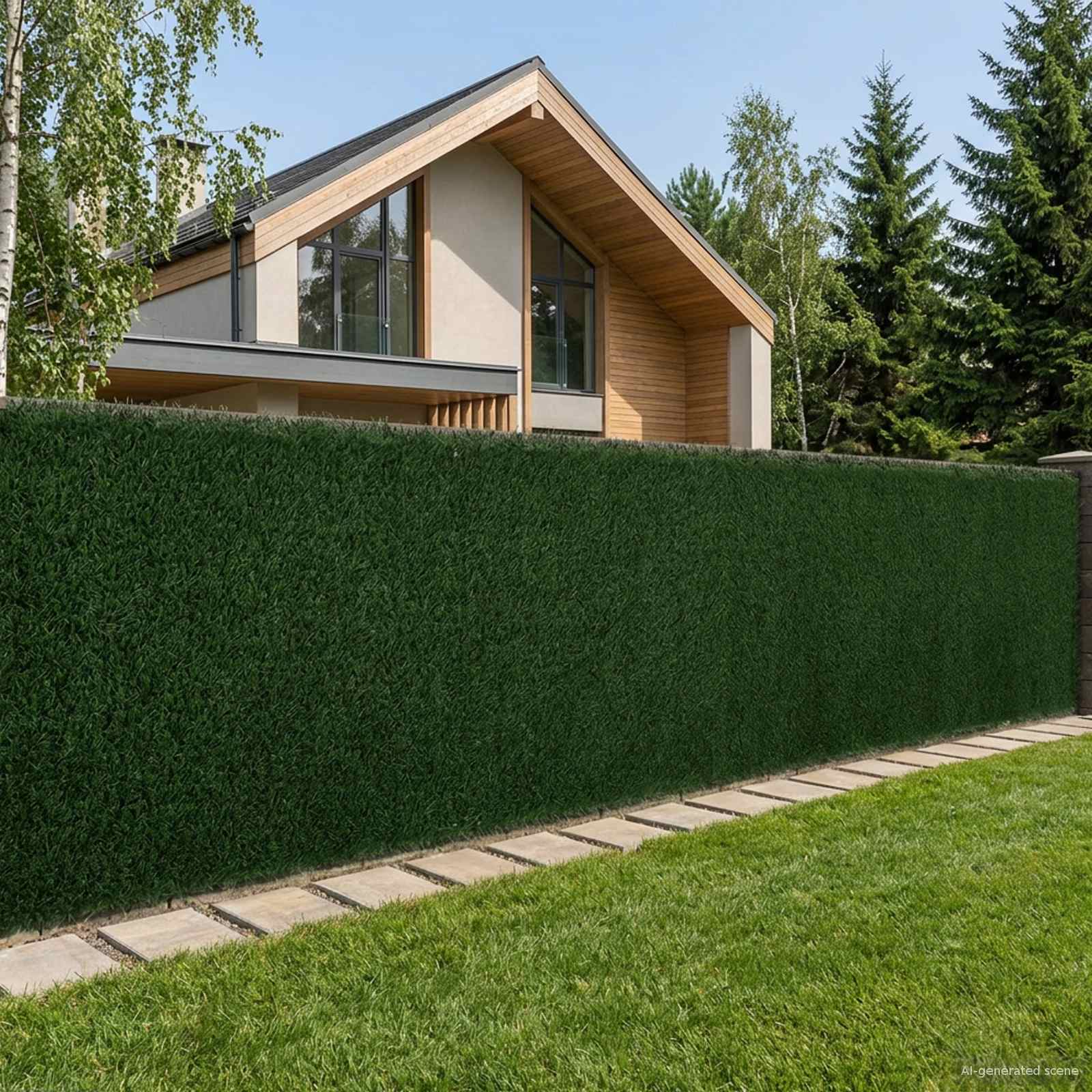 Kunstmatige omheining Donkergroen 1 x 4 m PVC en staal