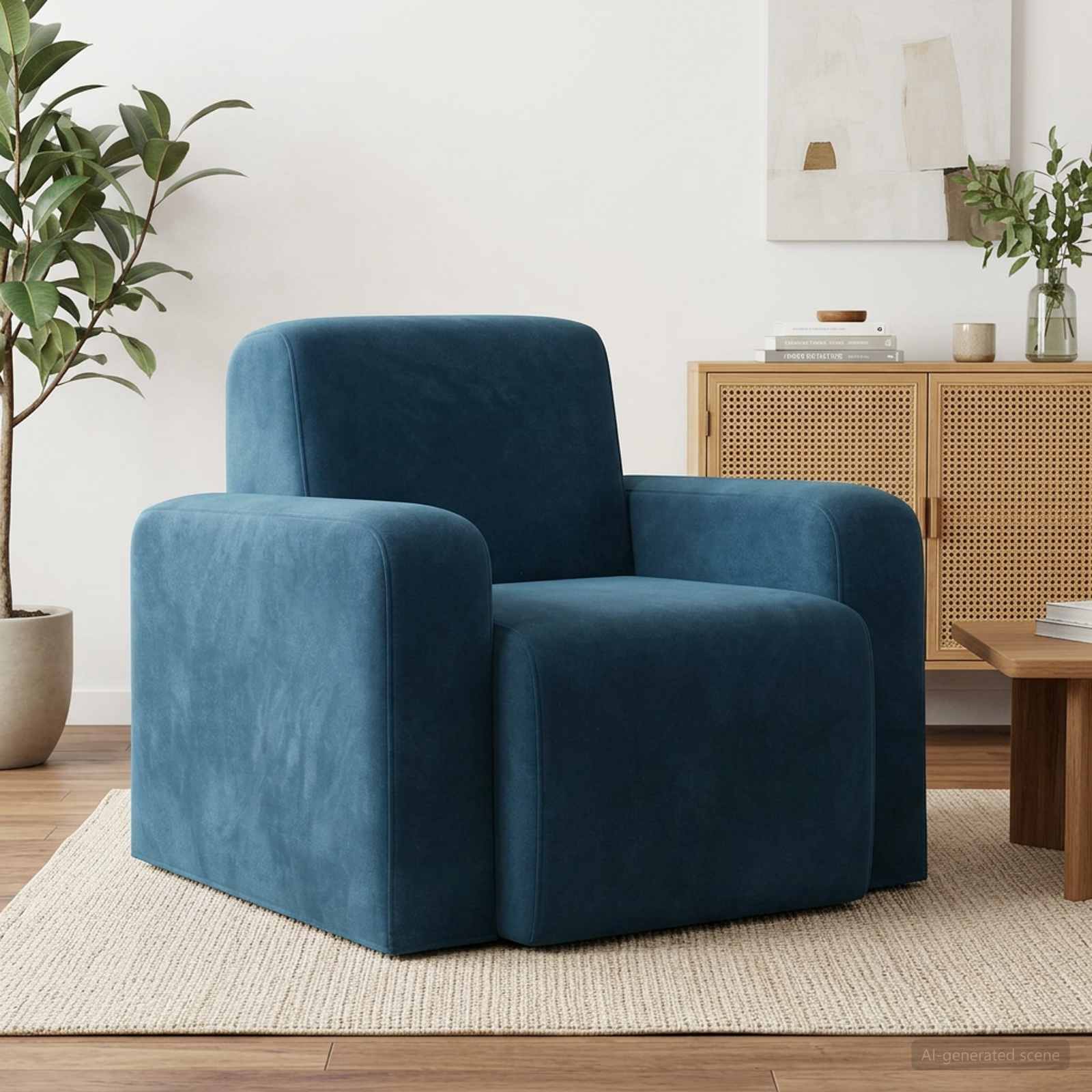 Fauteuil Blauw fluweel
