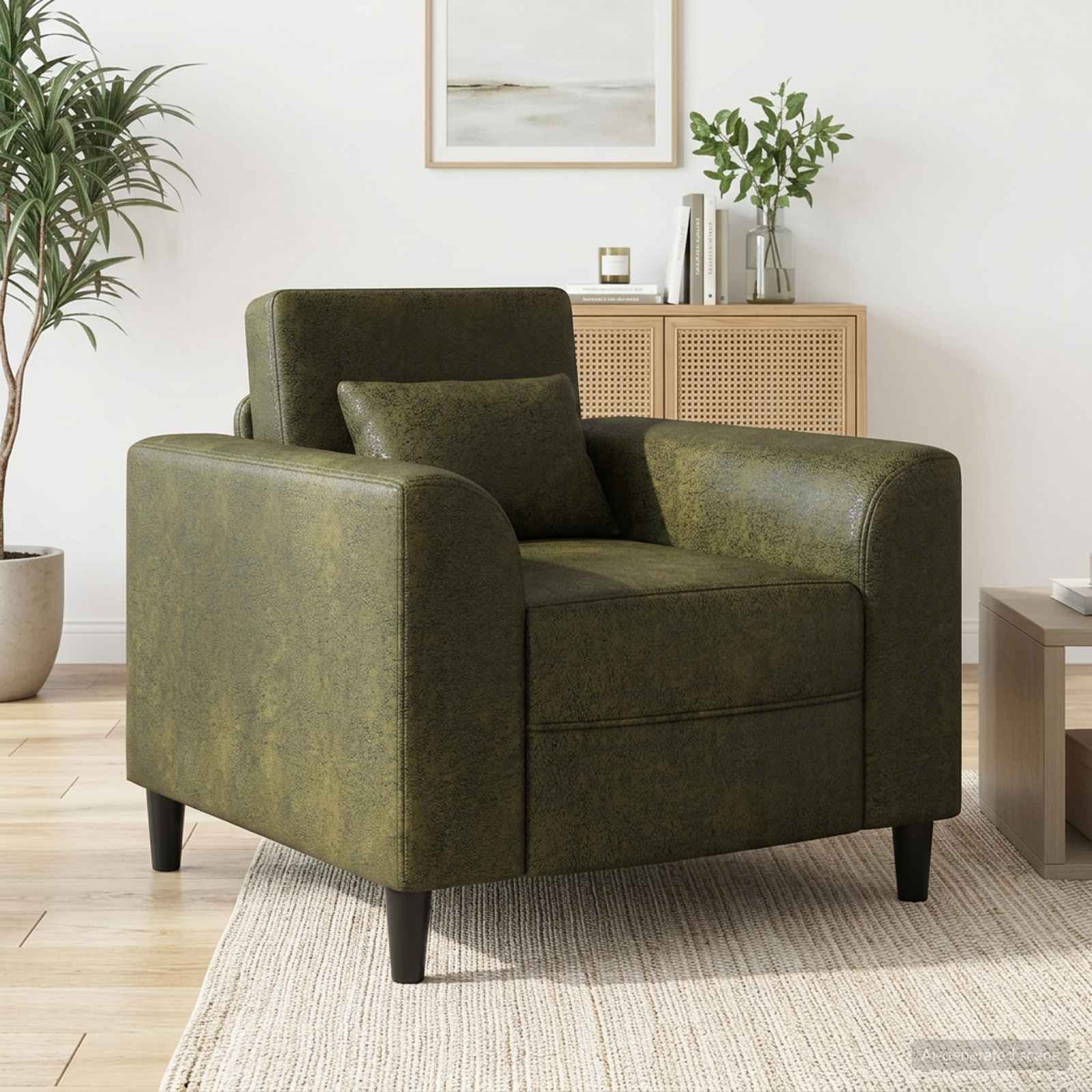 Fauteuil Legergroen Nep Suede Leer