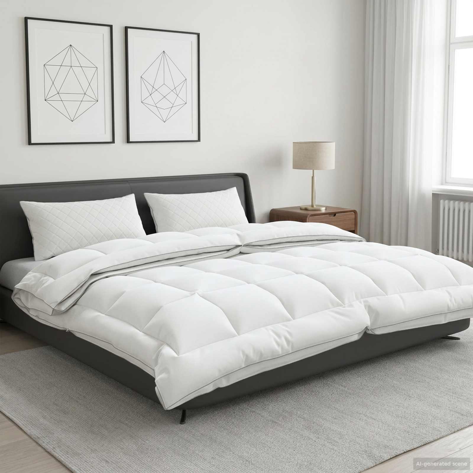 Dekbed 200x240 cm 4 seizoenen 200+300 GSM Australisch Wol Wit – afbeelding 1