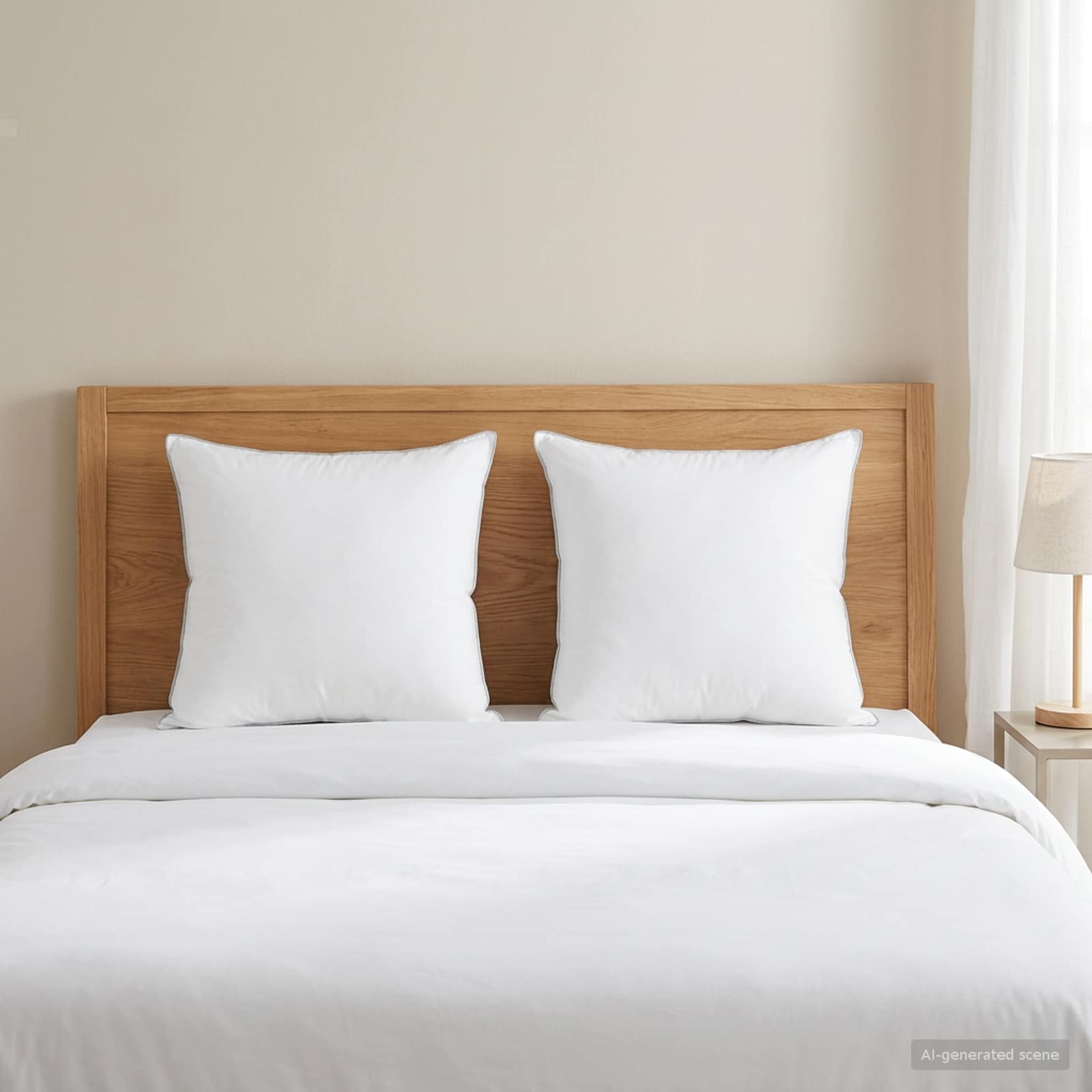 Hoofdkussen 2 st 80 x 80 cm Australisch Wol Wit – afbeelding 1
