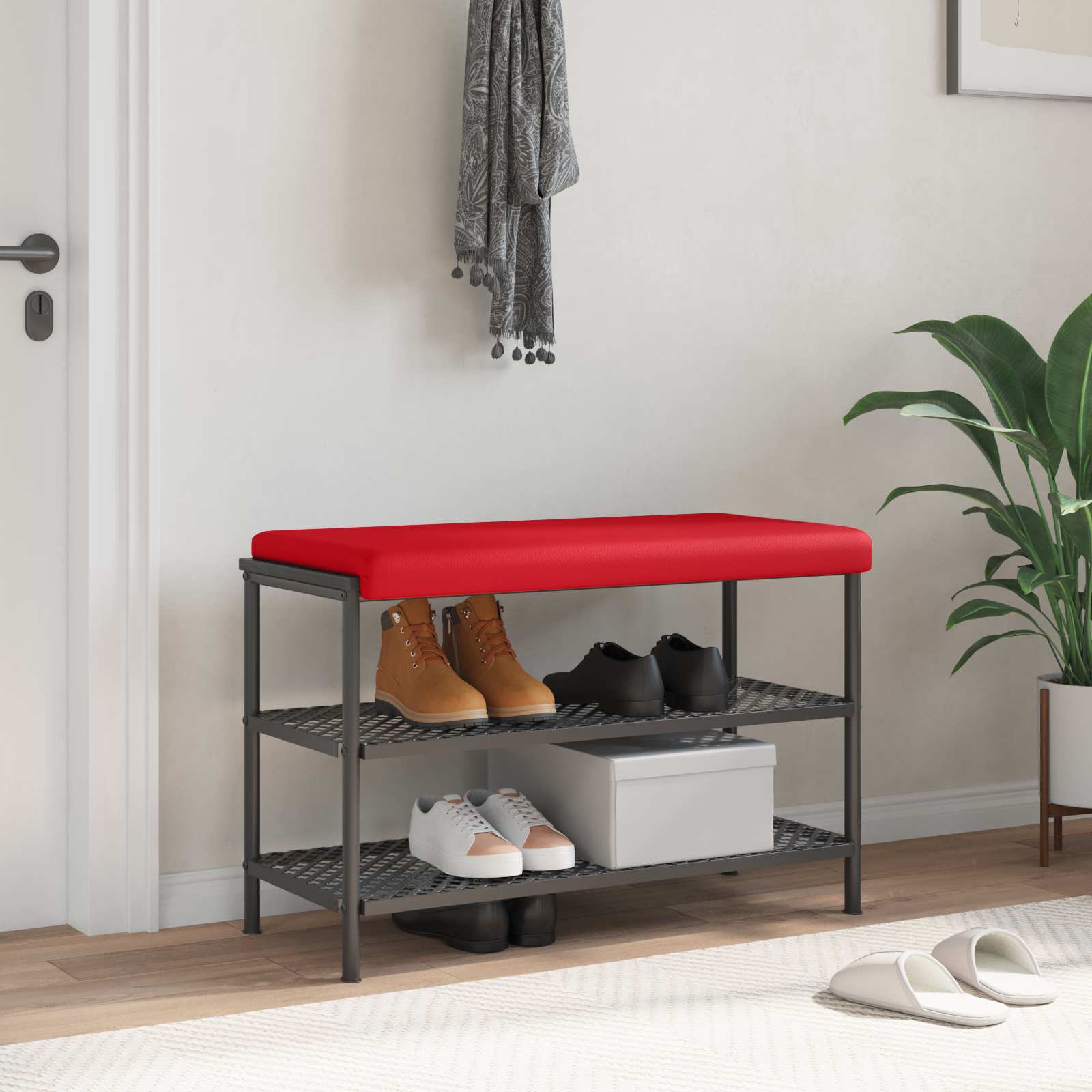 Bankkussen Kunstleer Rood Diepte 35 cm
