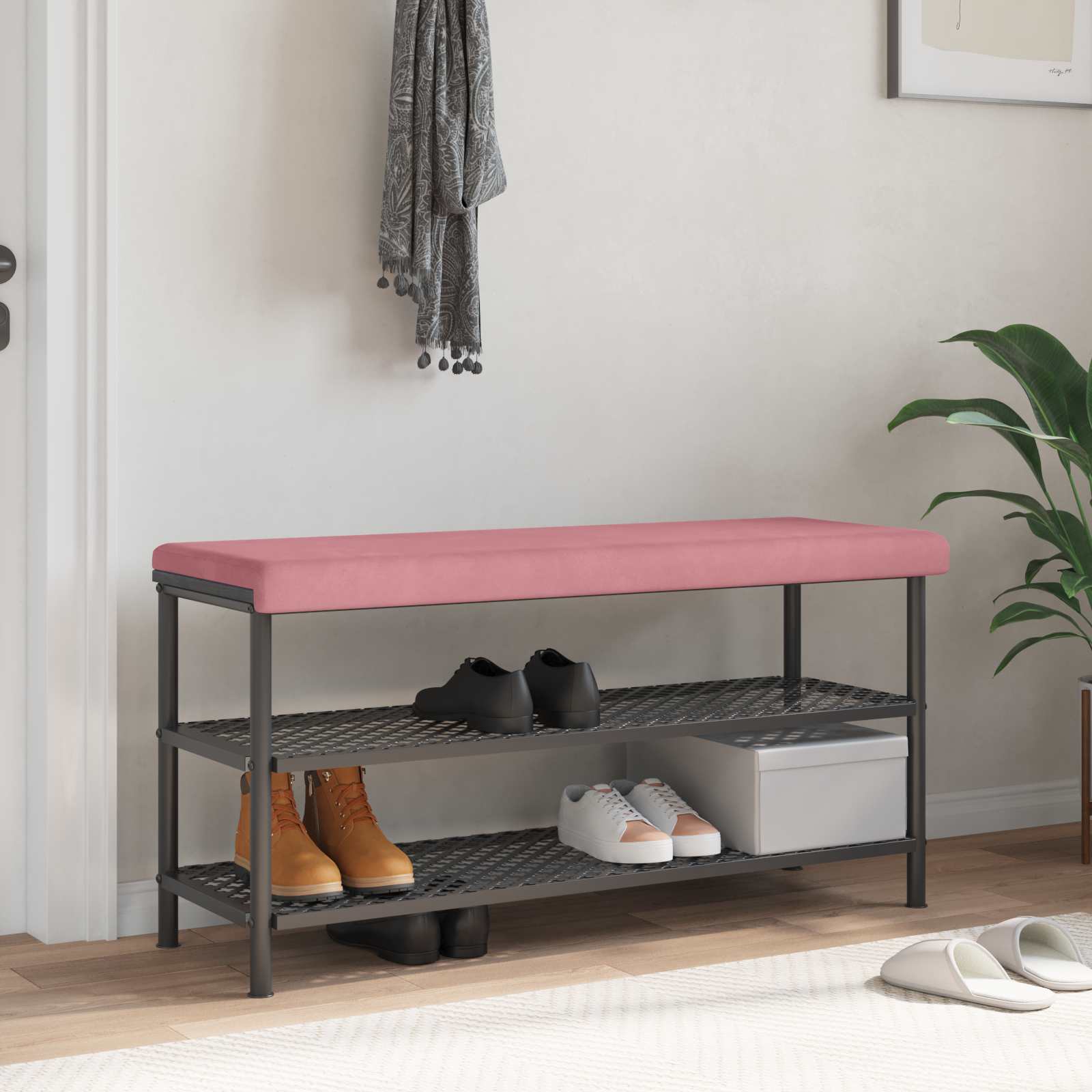 Bankkussen fluweel Roze Diepte 35 cm